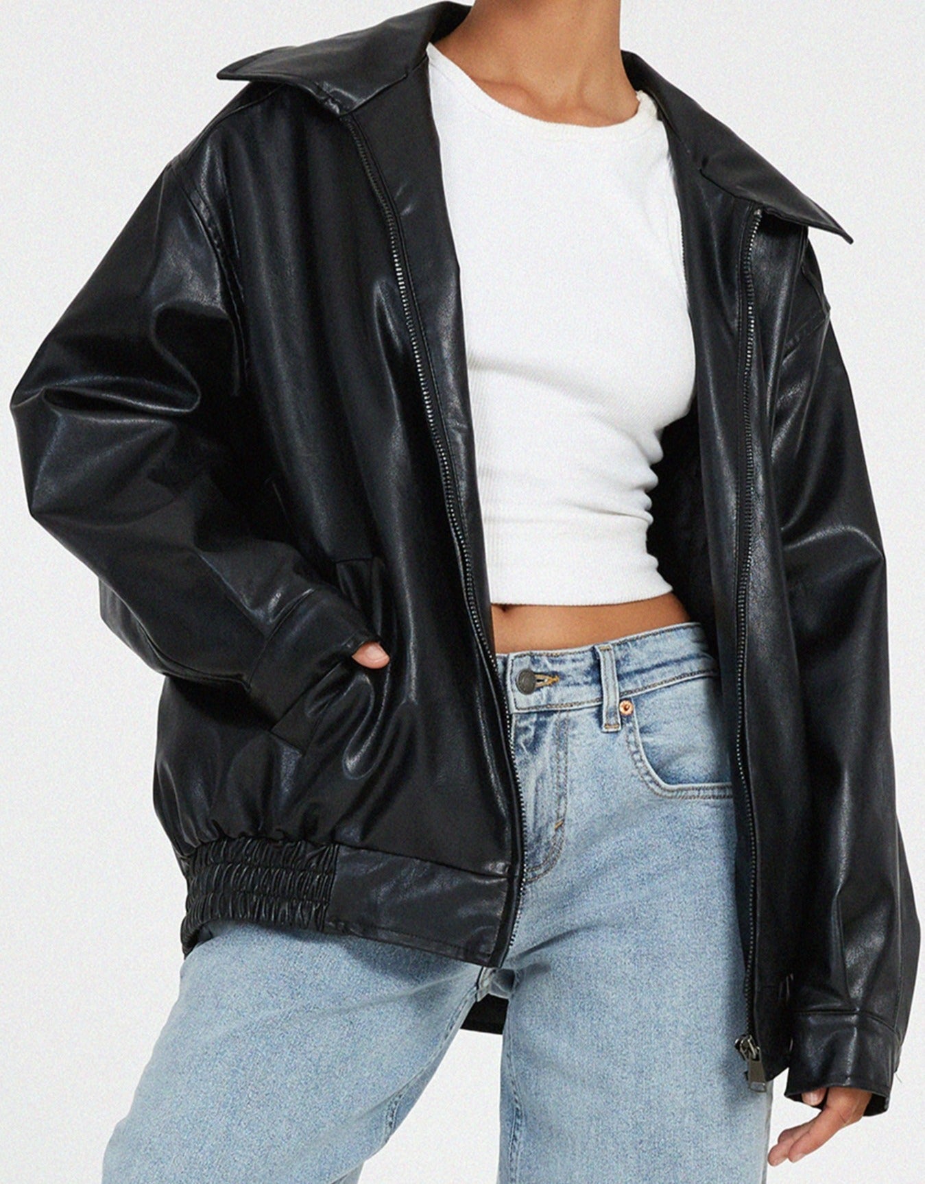 Sophia – Oversize kožená bunda v ležérním stylu