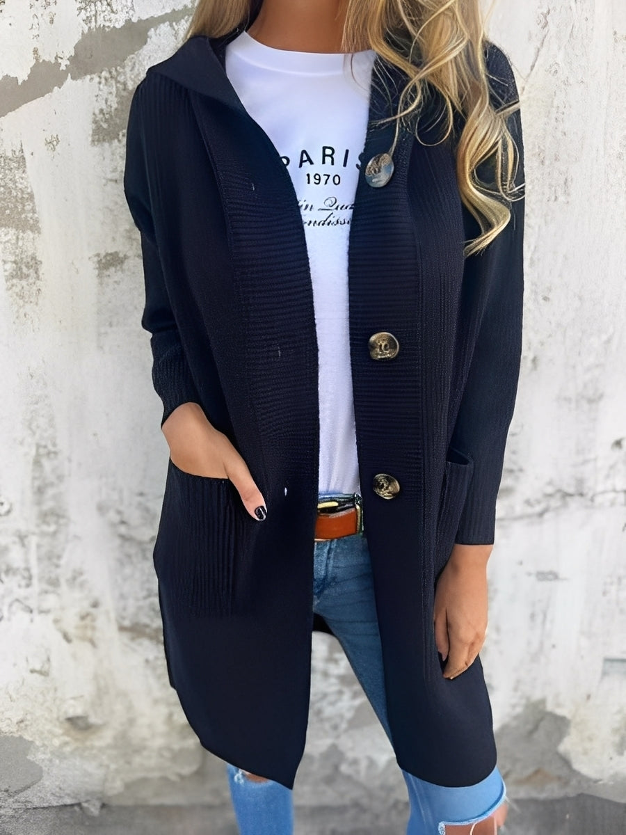 Suzanna - Ležérní dlouhý cardigan s kapucí pro dámy