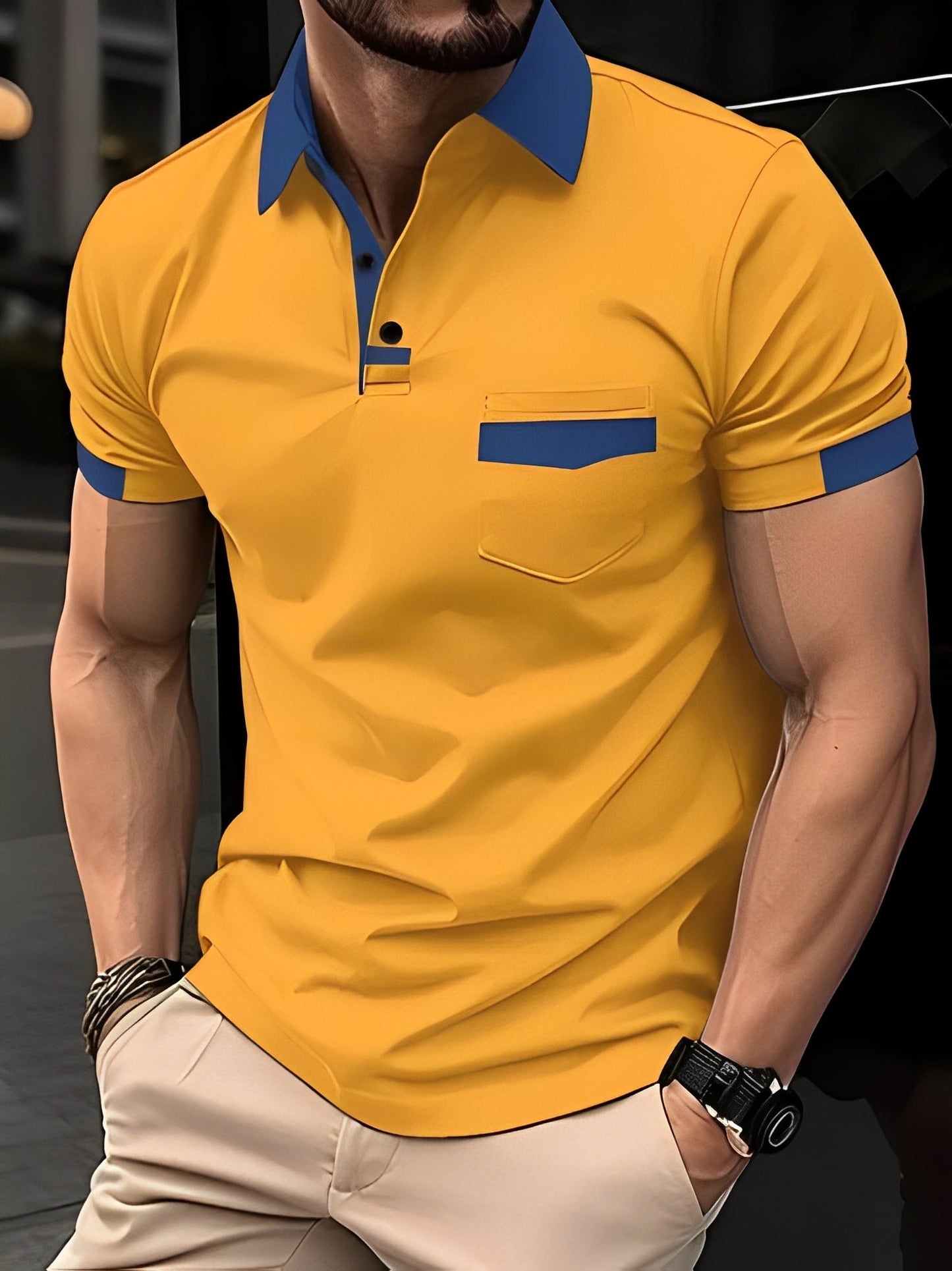 Darwin - Ležérní slim-fit polotriko pro muže