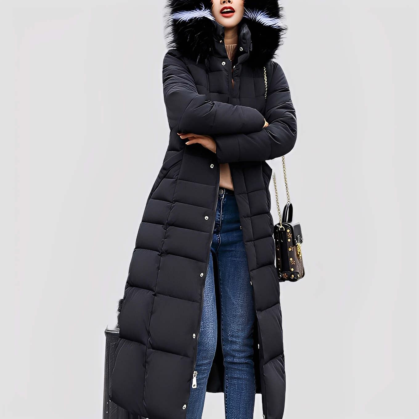 Mollie - Módní, vycpaný dlouhý kabát pro ženy