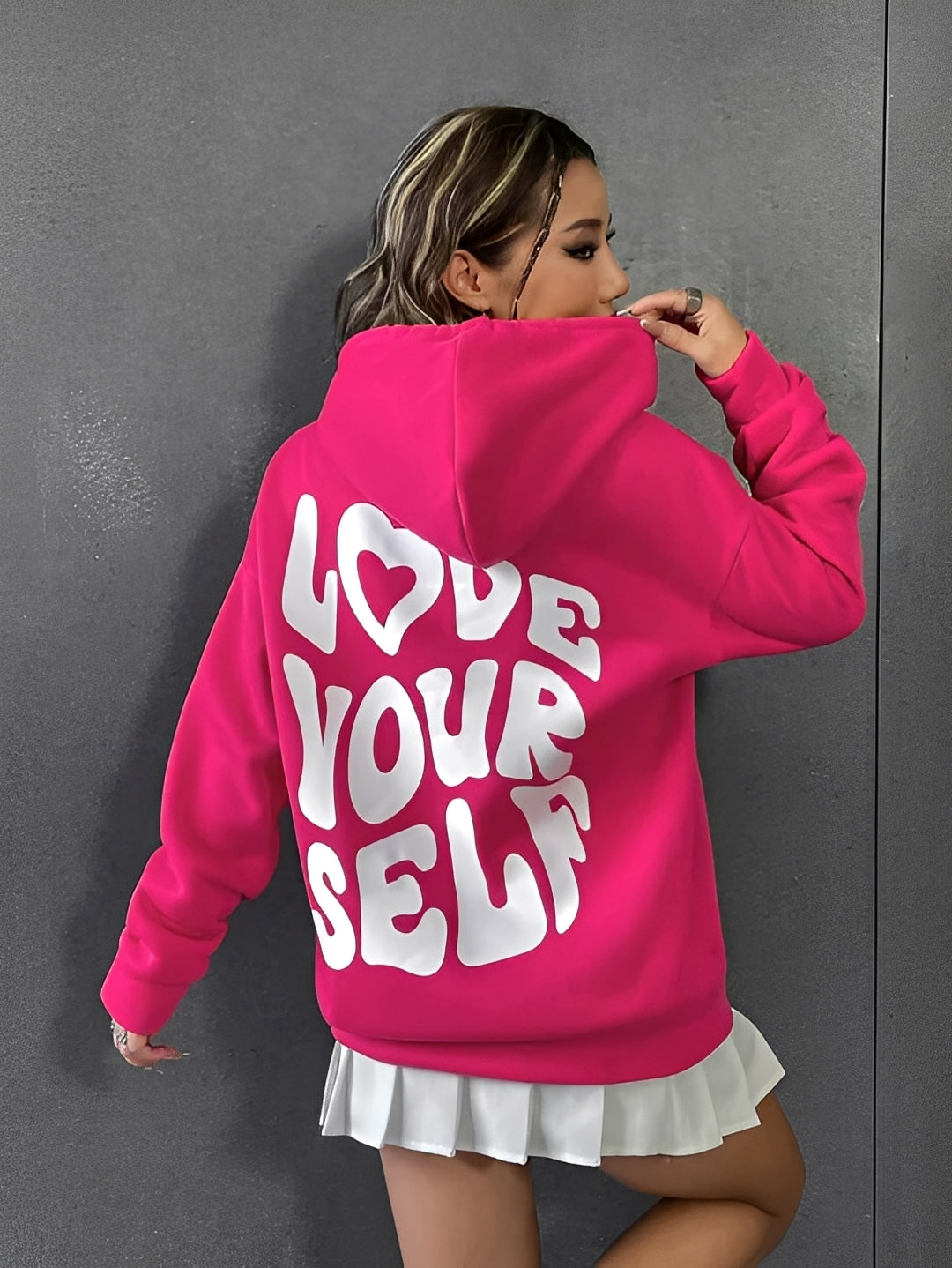 Rebeccah - Tisknutý, volně střižený dámský hoodie