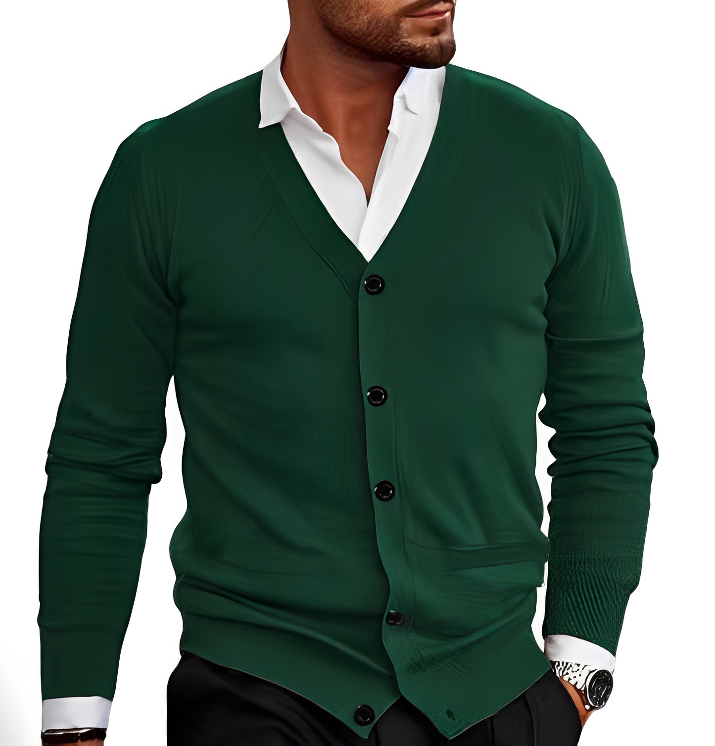 Kyler - Elegantní cardigan s knoflíkovou légou pro muže