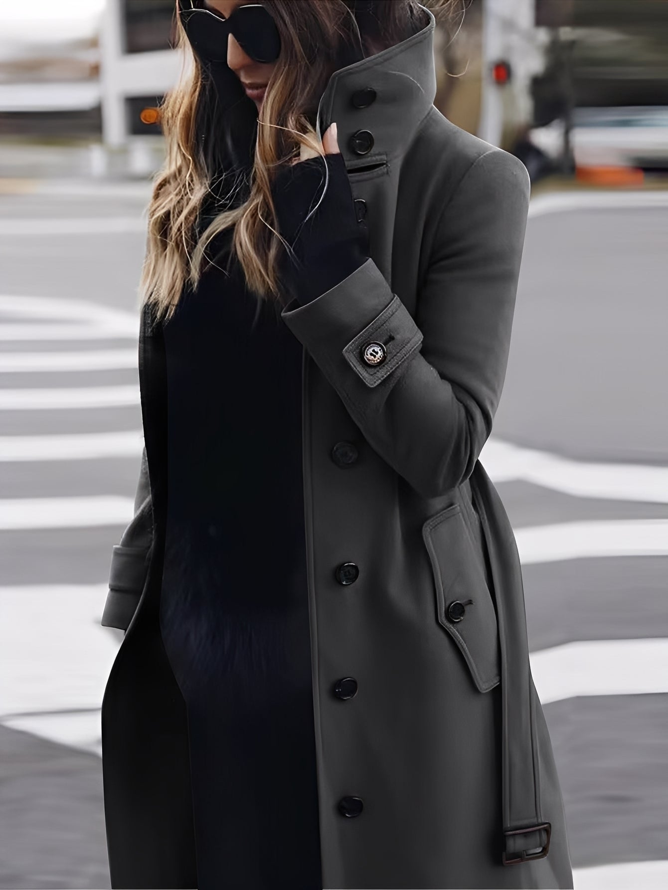 Mikaela - Elegantní, úzký vlněný kabát pro ženy