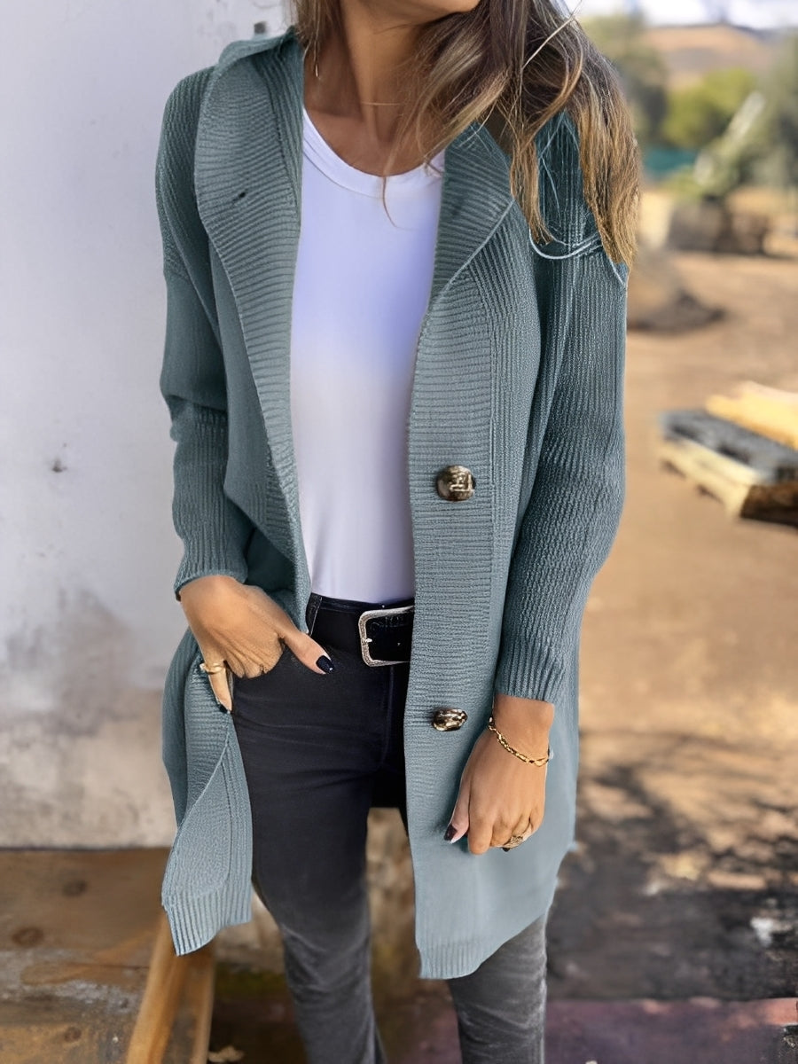 Suzanna - Ležérní dlouhý cardigan s kapucí pro dámy