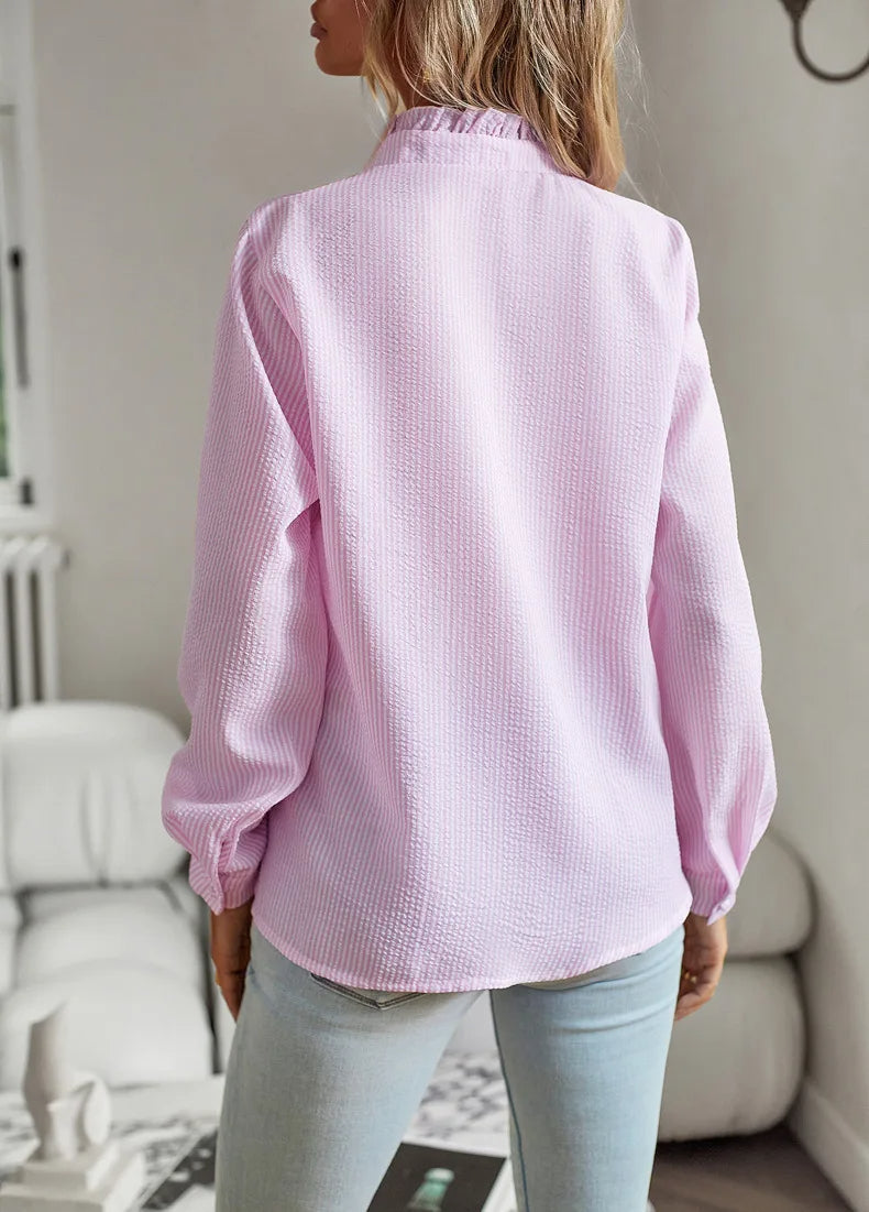 Bridgette - Stylová blůzka s volánkovými pruhy pro dámy