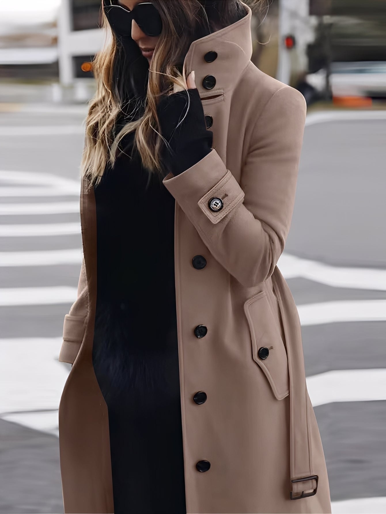 Mikaela - Elegantní, úzký vlněný kabát pro ženy