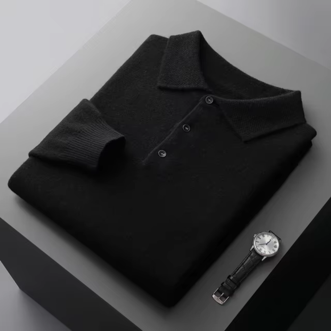 Brock - Pánské Vlněné Polo Elegantní Pletenina