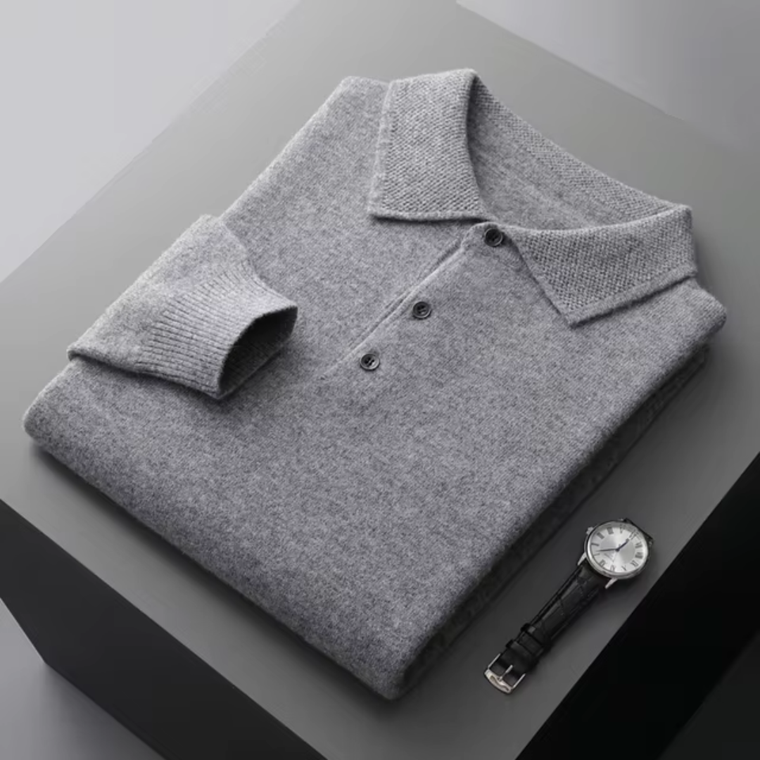 Brock - Pánské Vlněné Polo Elegantní Pletenina