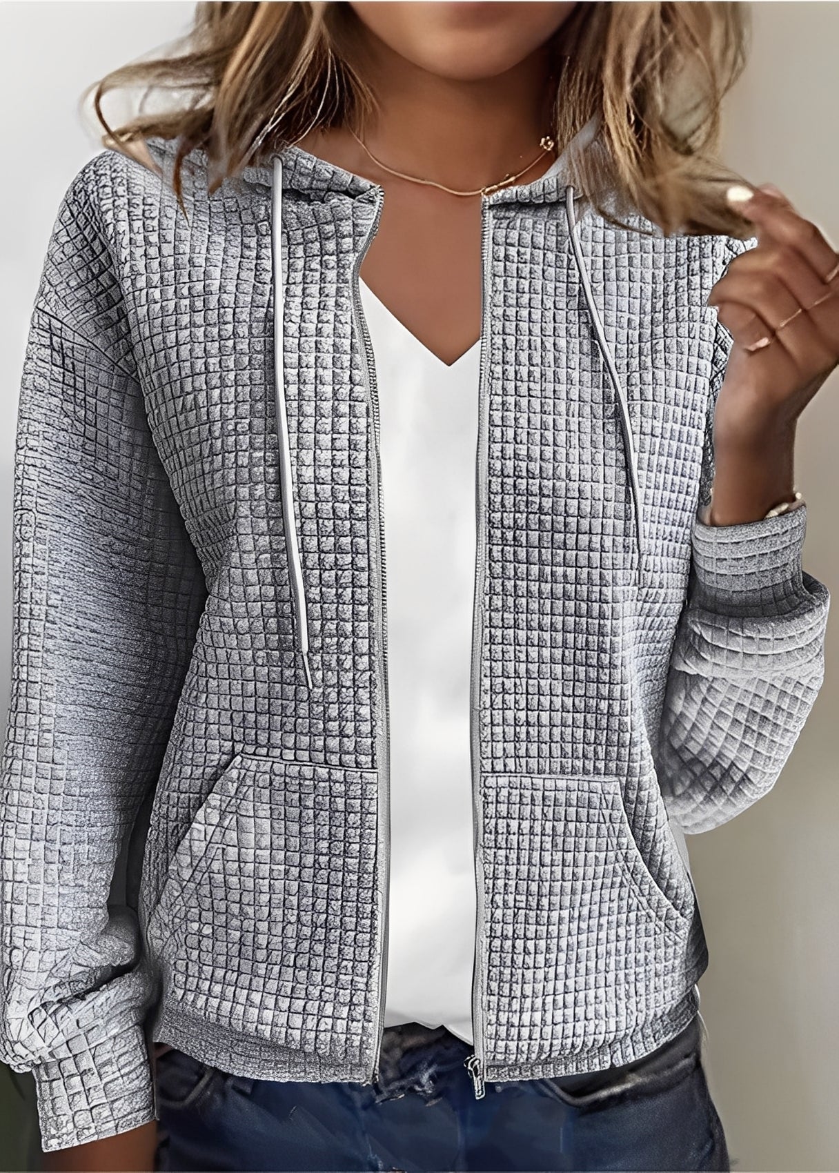 Katherine - Stylový Cardigan s Kapucí a Kapsami pro Ženy