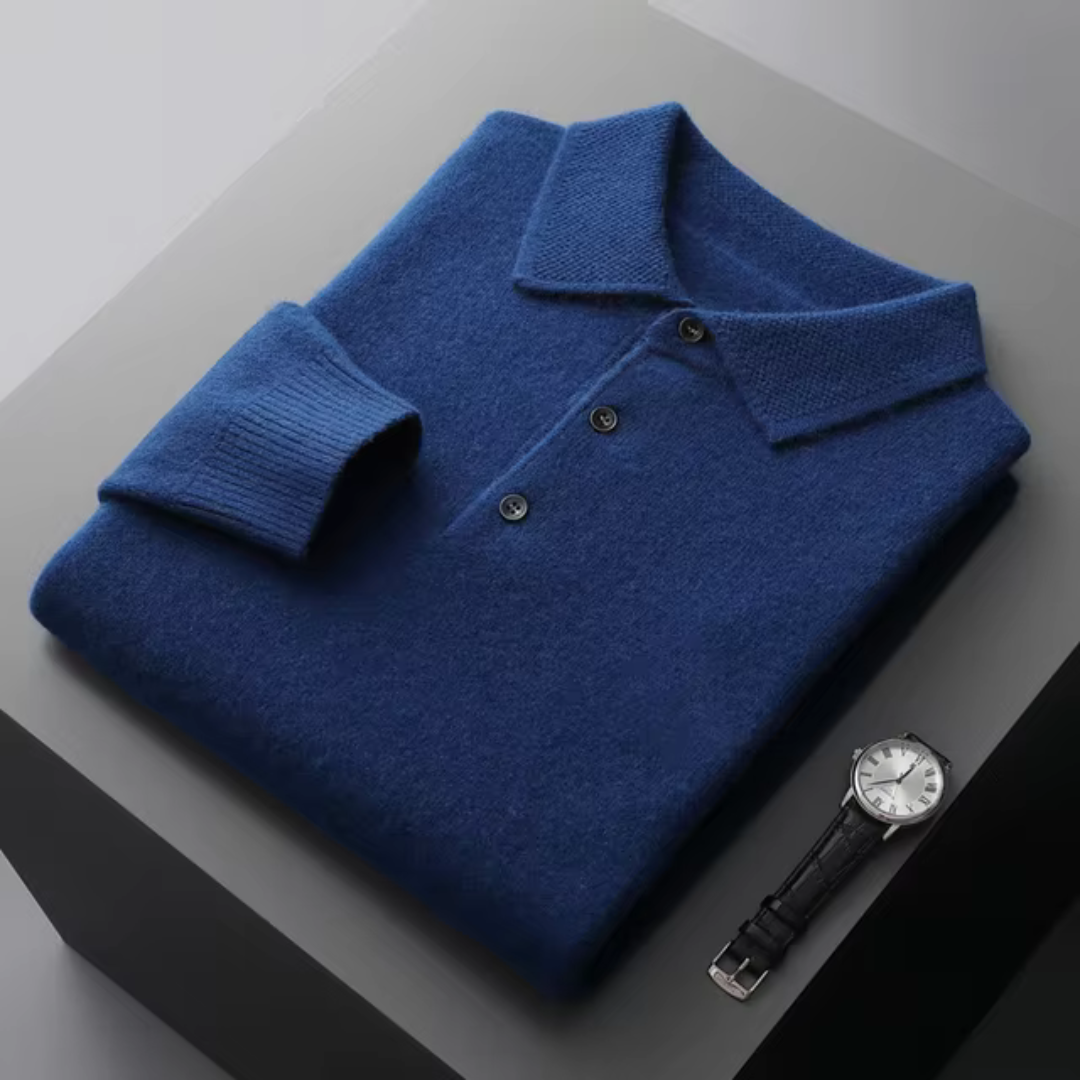 Brock - Pánské Vlněné Polo Elegantní Pletenina