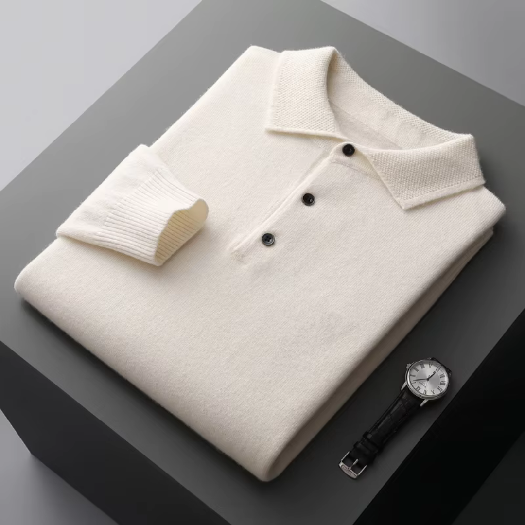 Brock - Pánské Vlněné Polo Elegantní Pletenina