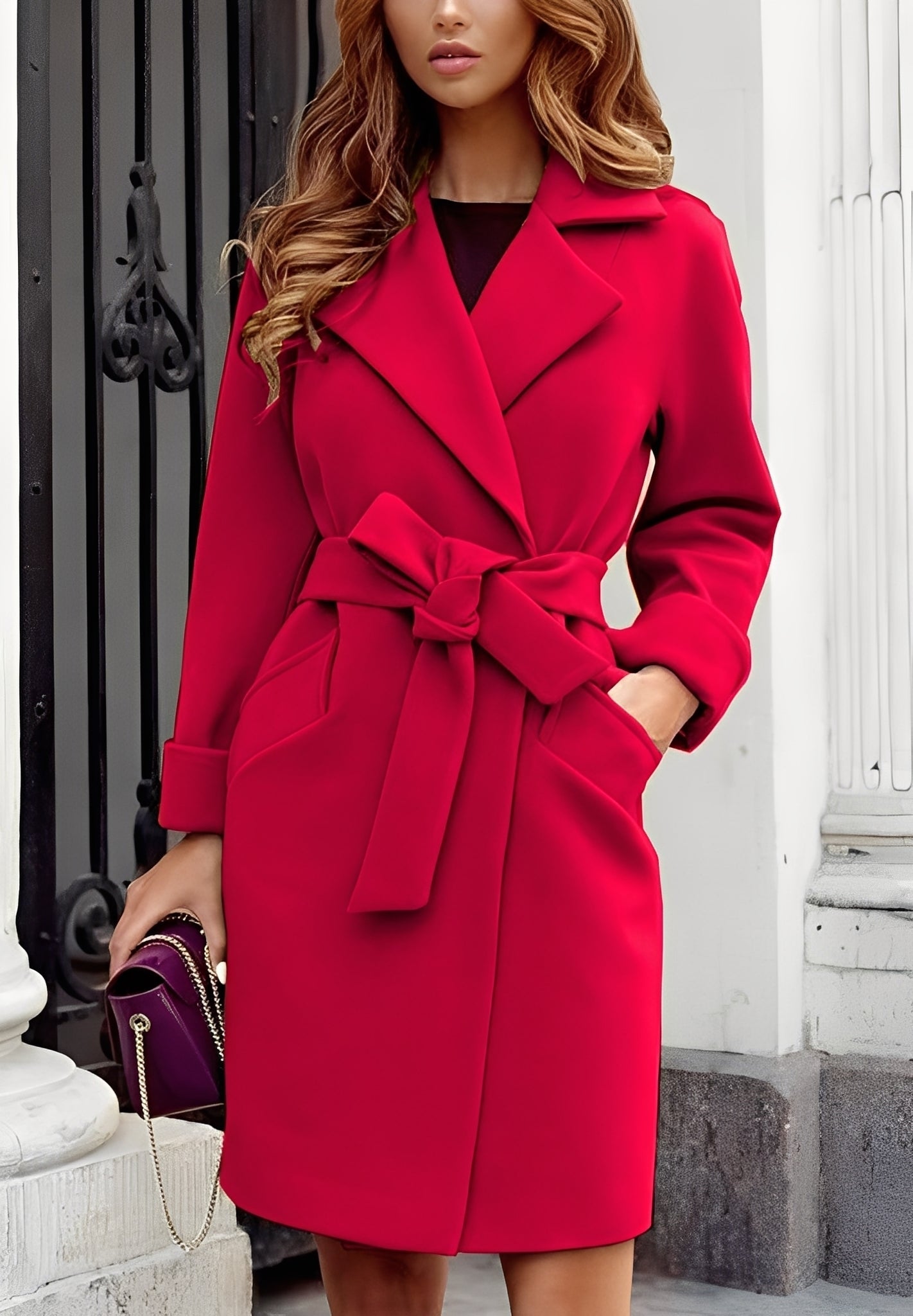Valary - Stylový, elegantní kašmírový kabát z vlny pro dámy