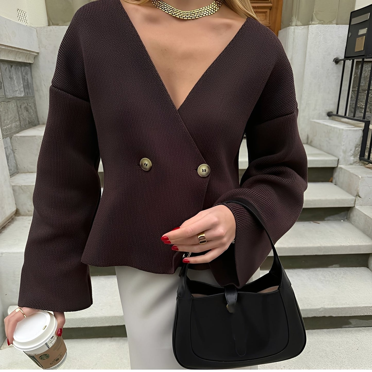 Anjelica - Elegantní, volně pletený cardigan pro dámy