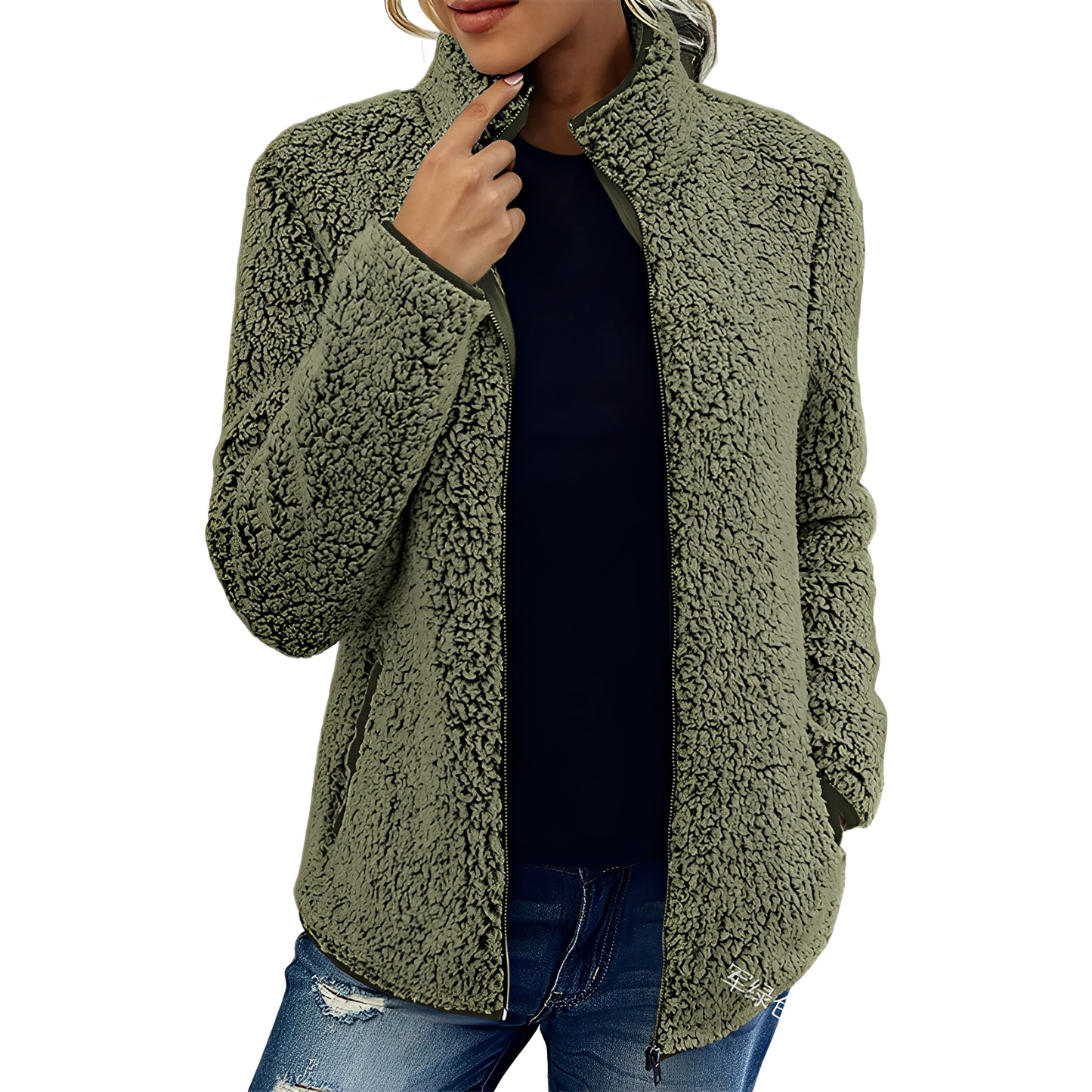 Alethea - Elegantní fleece-sametový kabát pro dámy