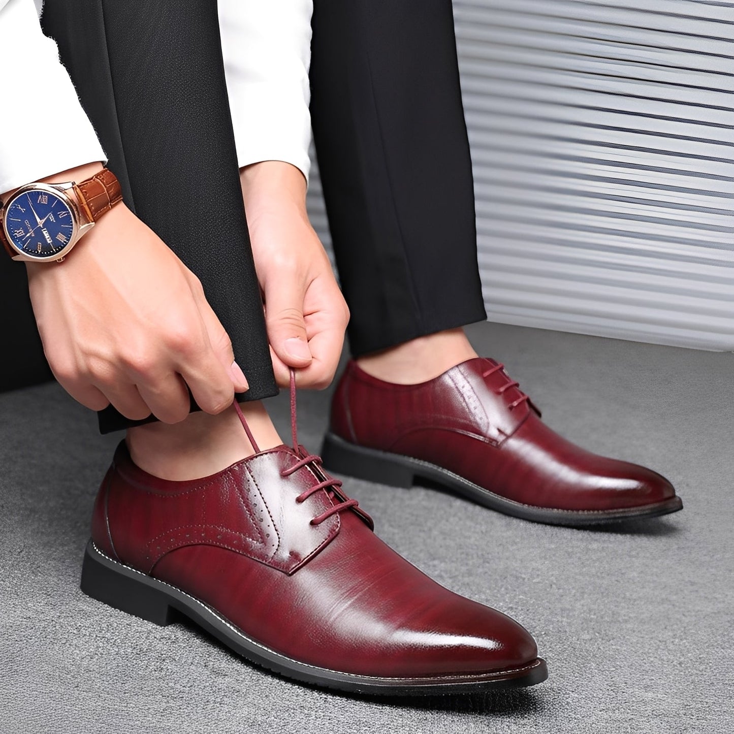 Desmond - Formální kožené boty s brogue detaily pro muže