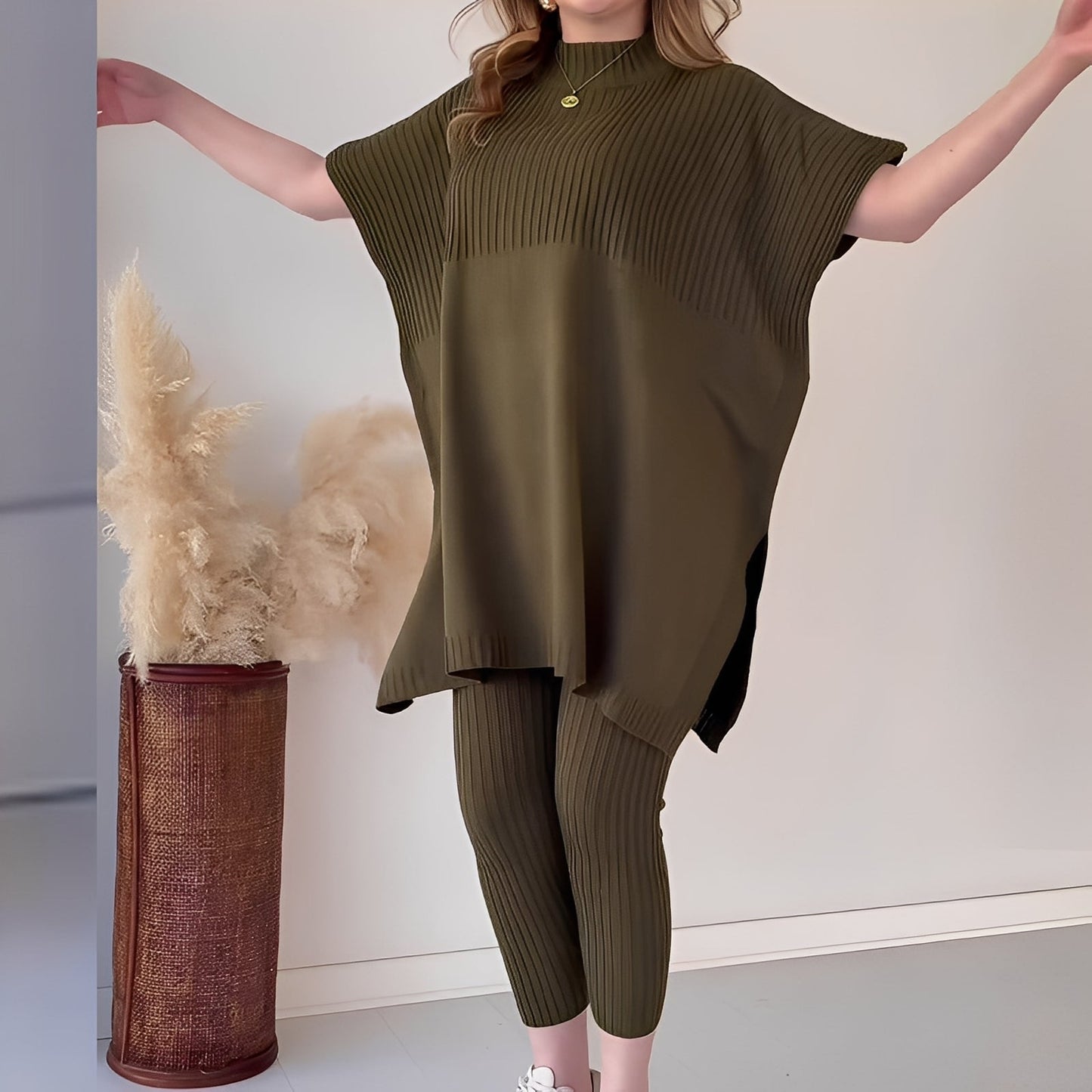 Roxanna - Ležérní, volně sedící dvoudílná pletená souprava pro dámy