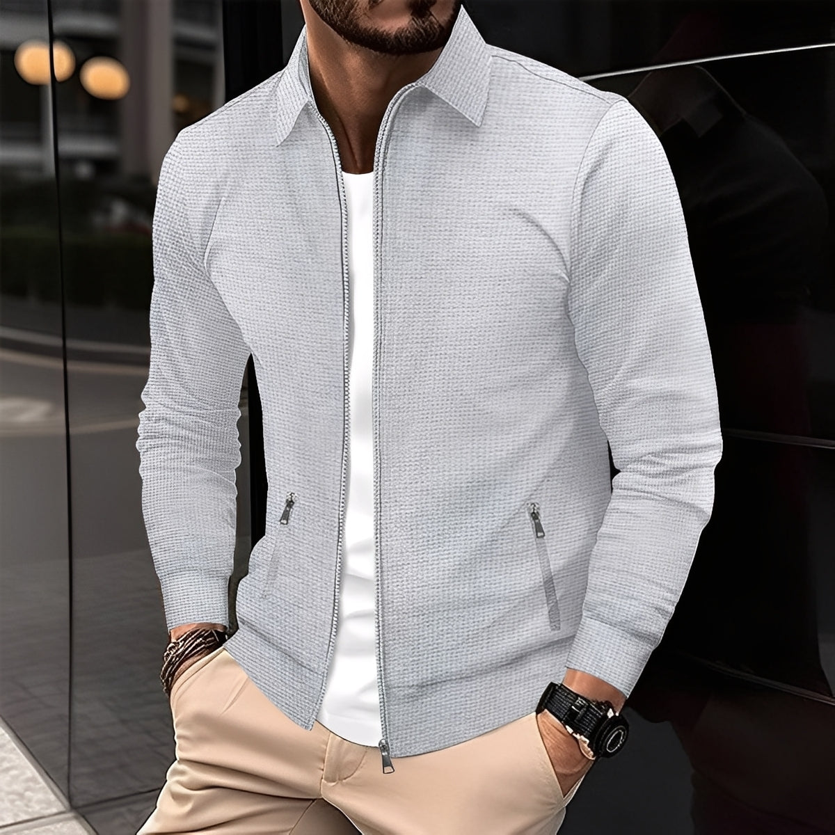 Anthony - Moderní bunda s kapsami na zip pro muže
