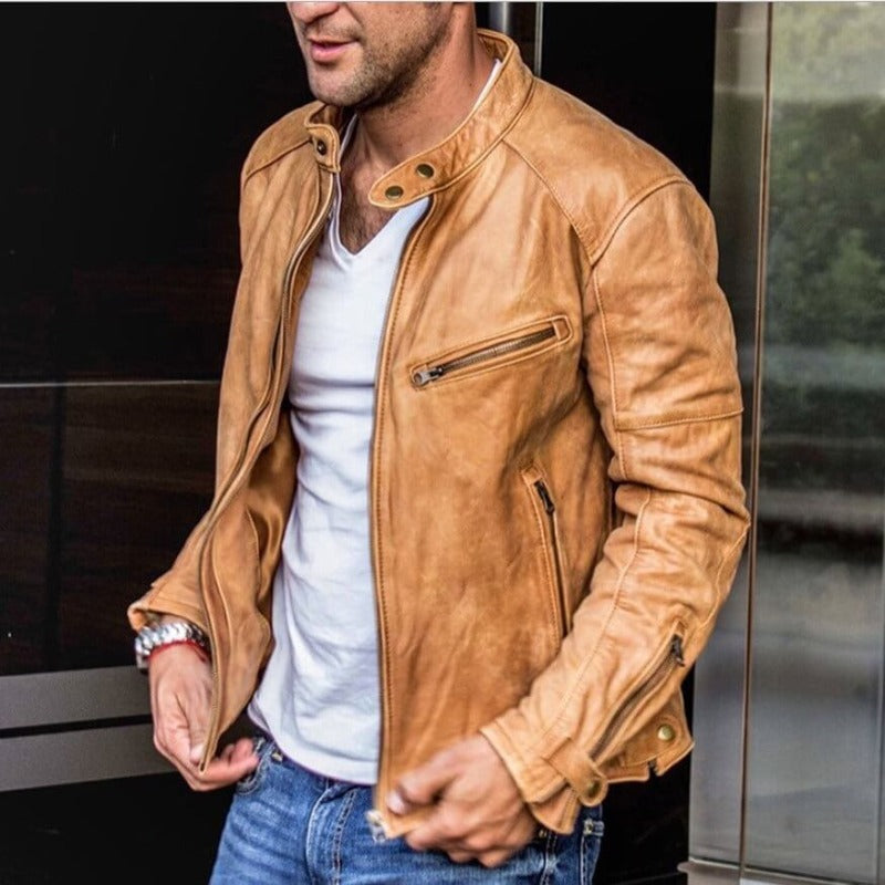 Steve - Elegantní a nepromokavá kožená bunda pro muže