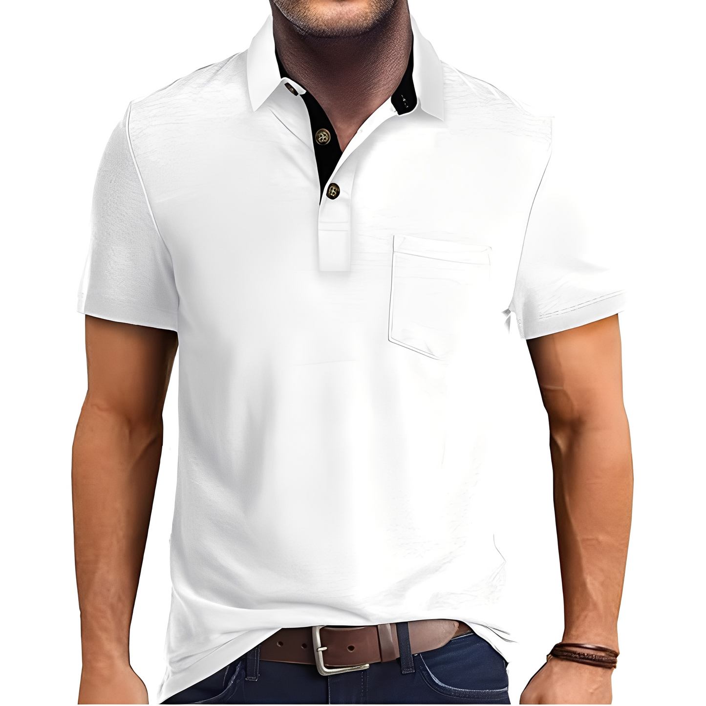 Abner - Retro polokošile s krátkým rukávem pro muže