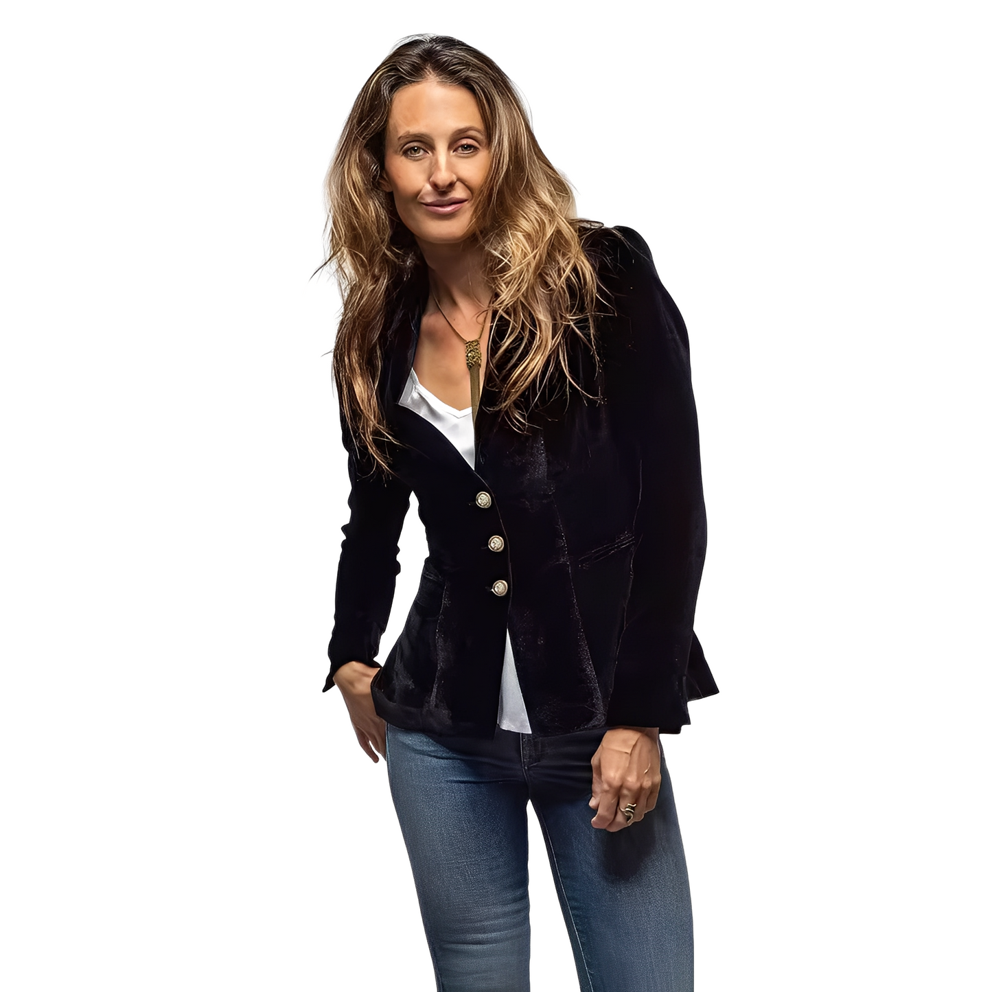 Martha - Klasický blazer s reverzním límcem ze sametu pro dámy
