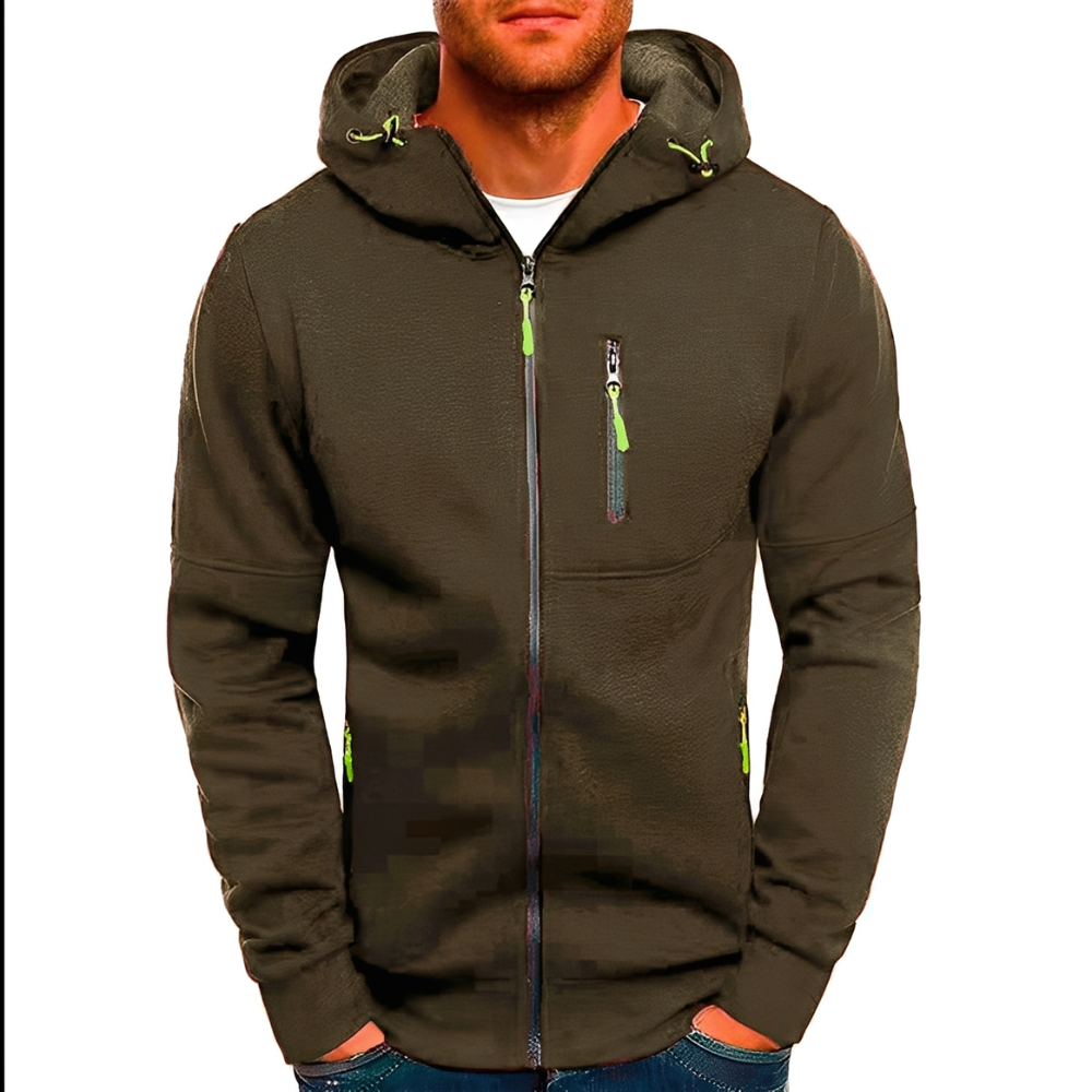 Miller - Ležérní Zip-Up Bunda s Kapucí pro Muže