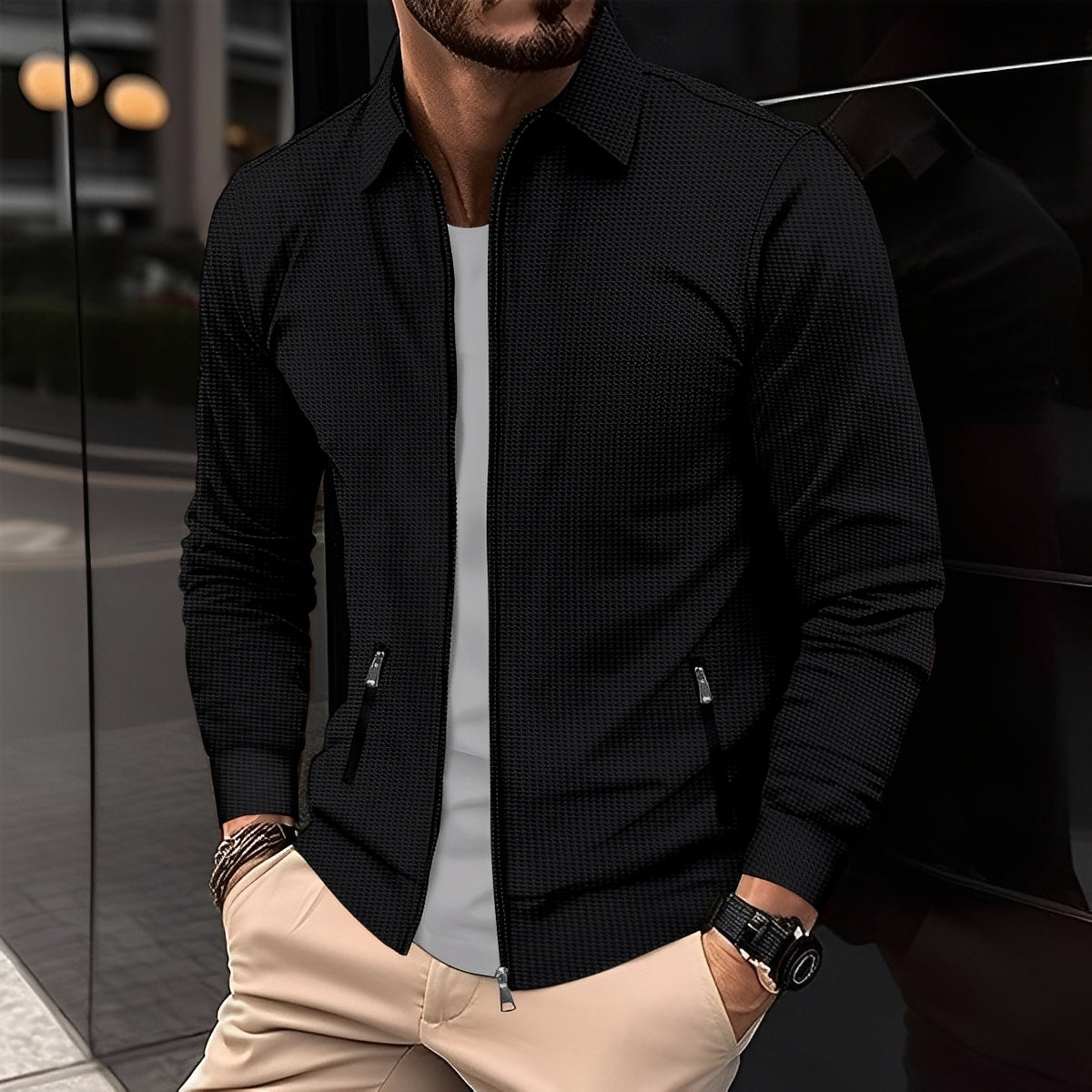 Anthony - Moderní bunda s kapsami na zip pro muže