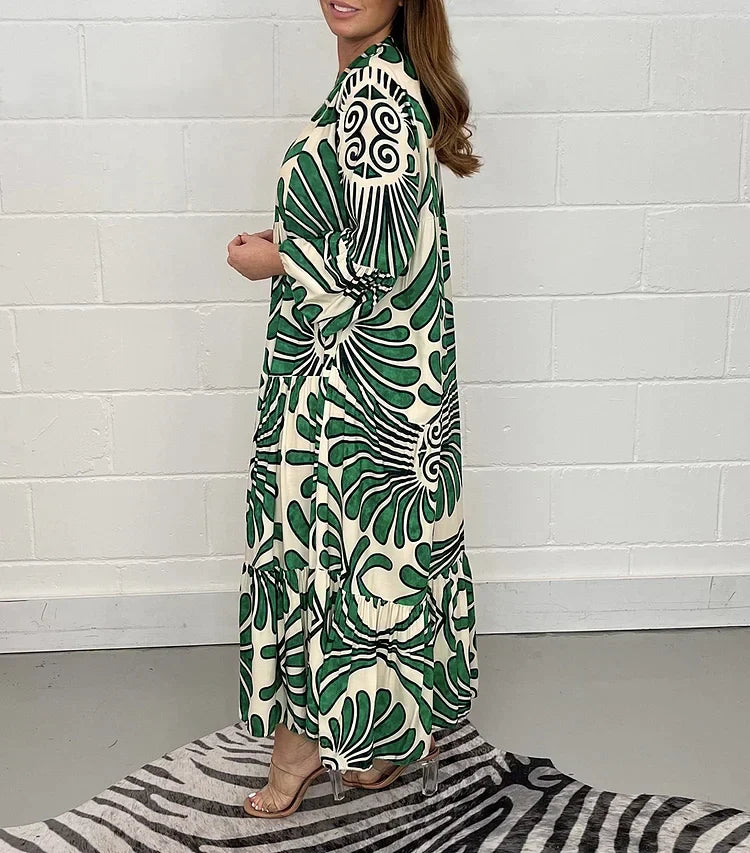Petra - Elegantní Roba Maxi s Knoflíky