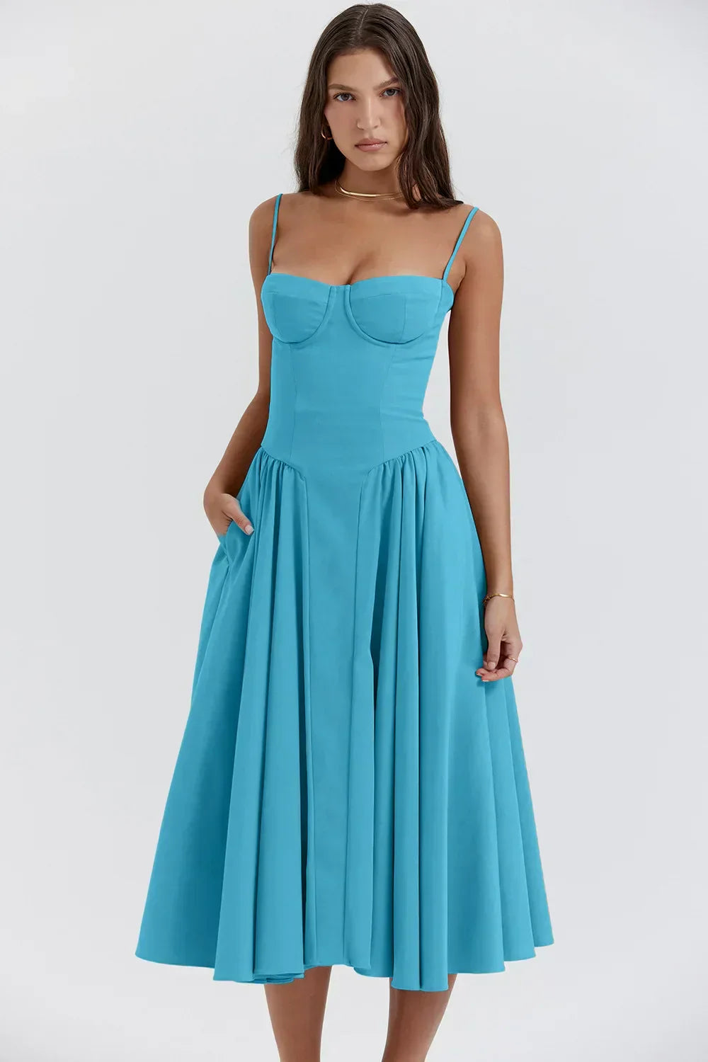 Jutte - Dámské bezrukávové midikleid