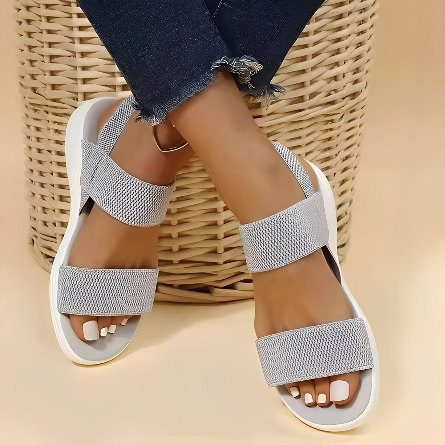 Jessika - Neformální ploché sandály z Flyknit pro dámy