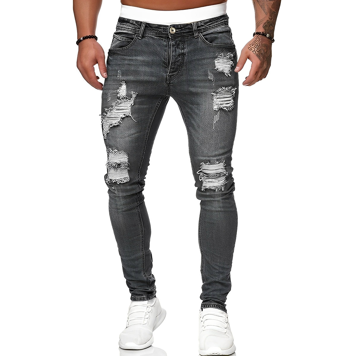 Claud - Slim-Fit-džíny s dírami pro muže