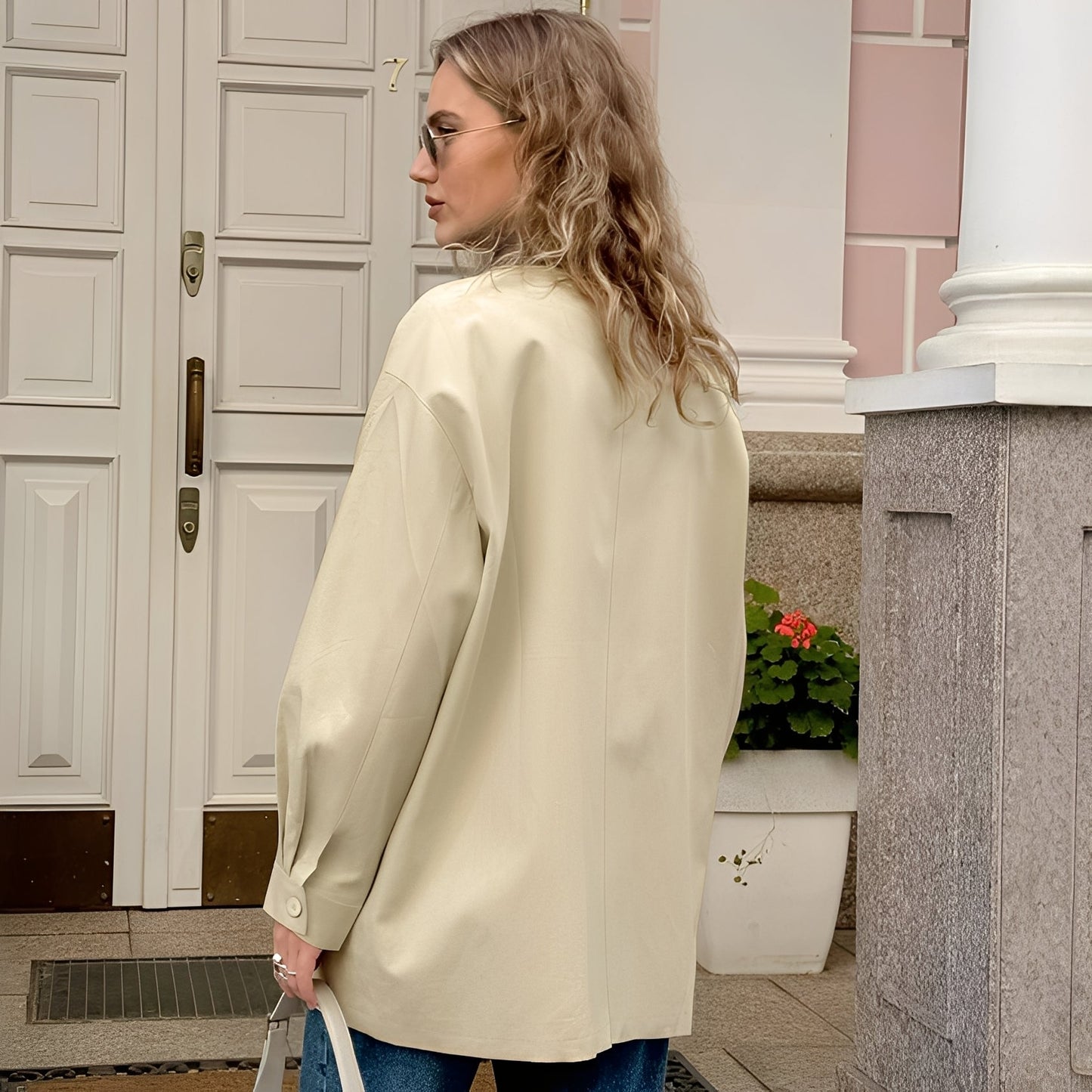 Eireen - Stylová, volně sedící bunda s polokralem pro ženy