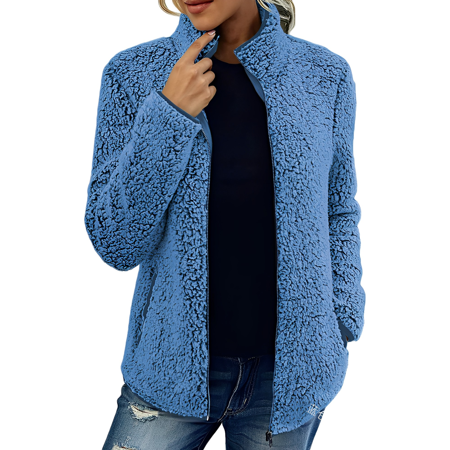 Alethea - Elegantní fleece-sametový kabát pro dámy