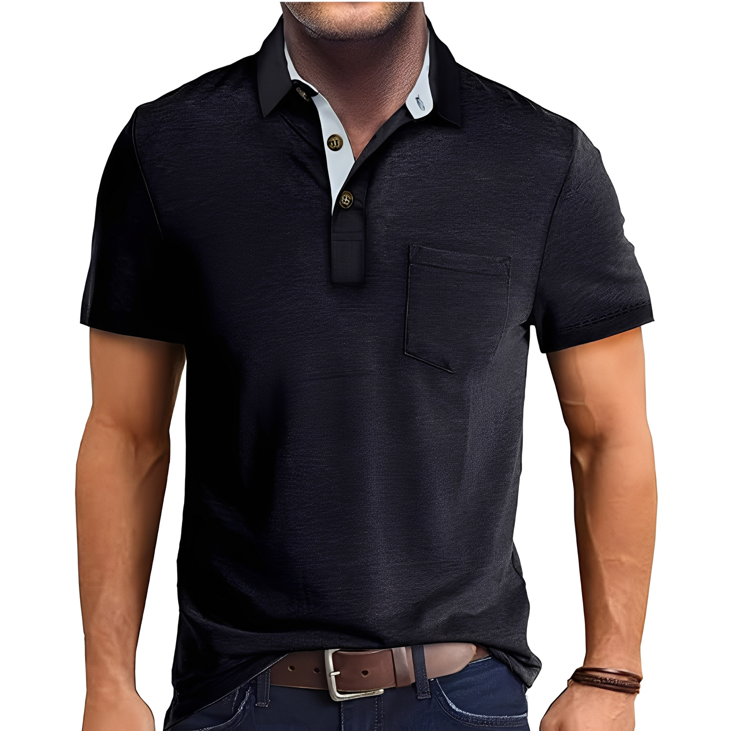 Abner - Retro polokošile s krátkým rukávem pro muže