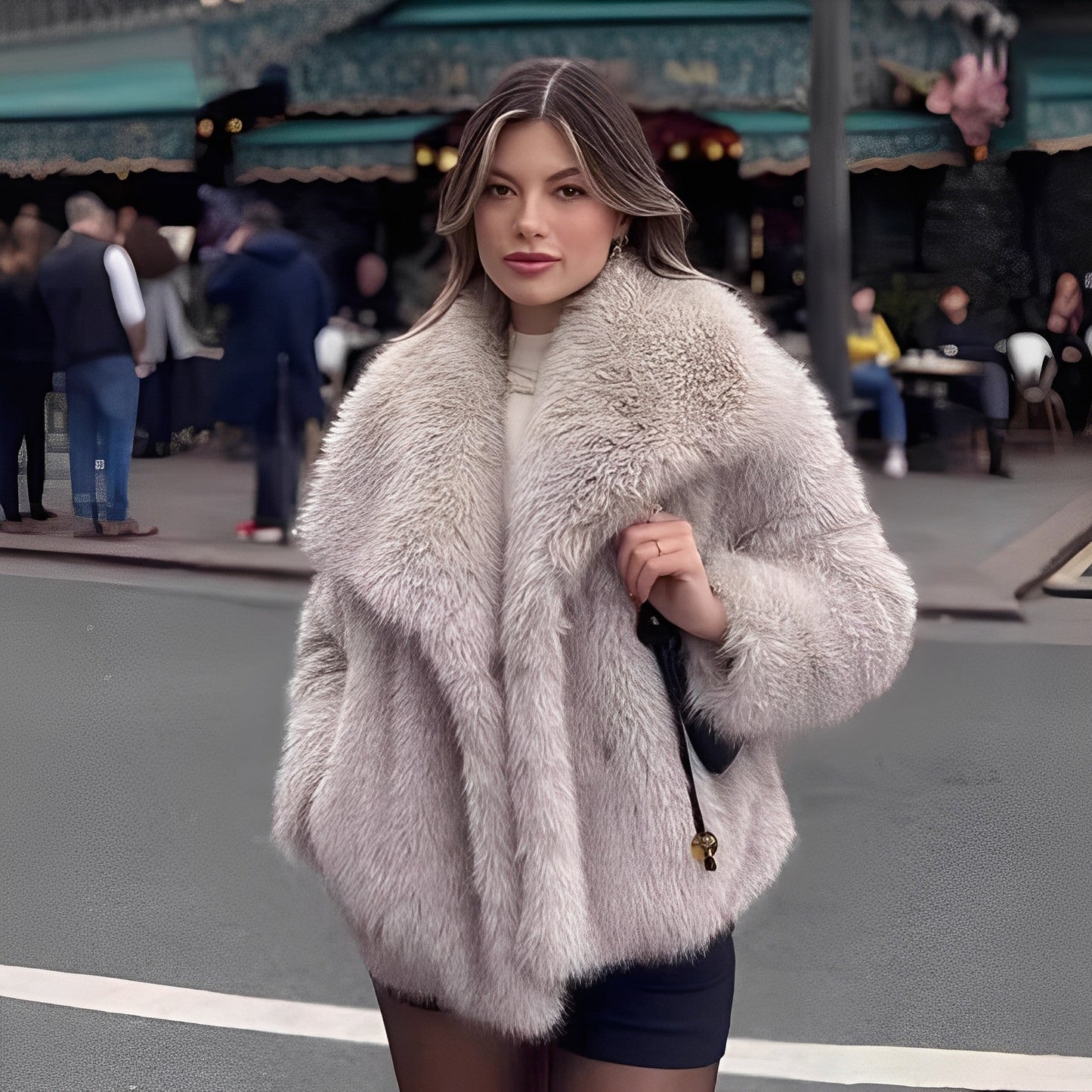Melany - Elegantní umělý kožešinový kabát pro dámy