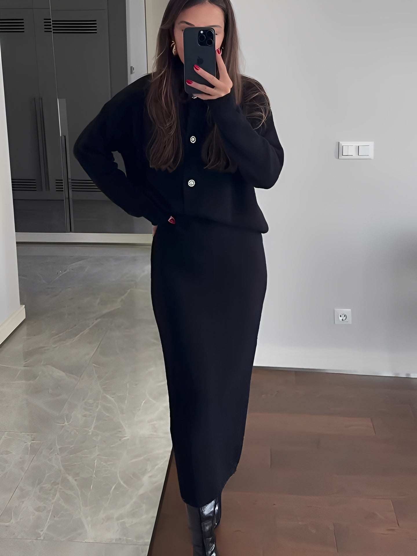 Cecilia - Elegantní souprava z kardiganu a sukně pro dámy