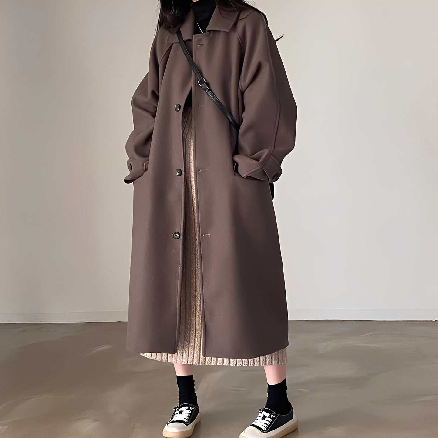 Estelle - Klasický jednoradový vlněný kabát pro dámy
