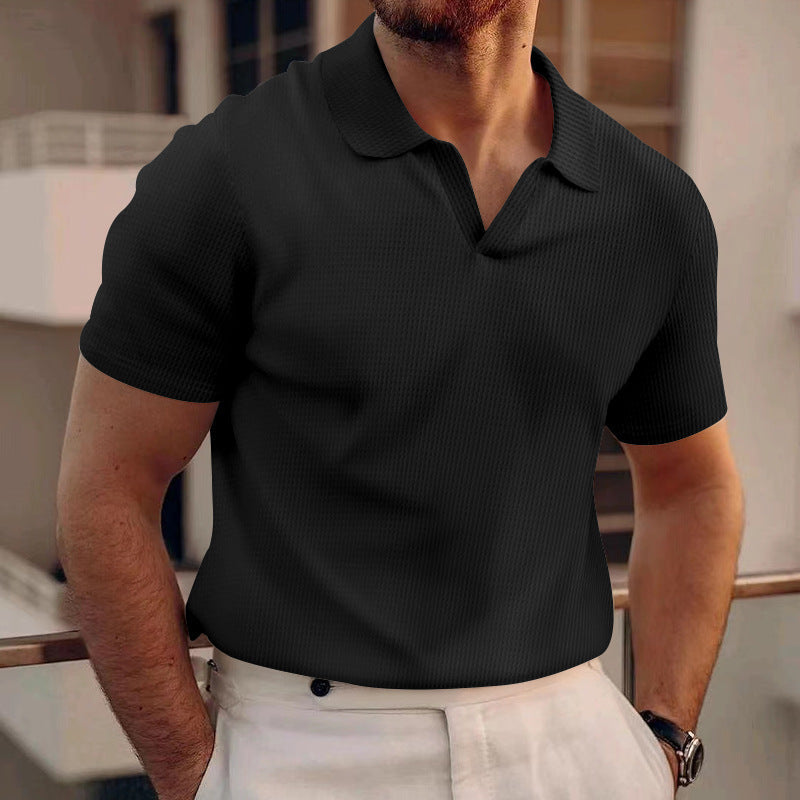 David - Jednoduché vaflové polotriko pro muže