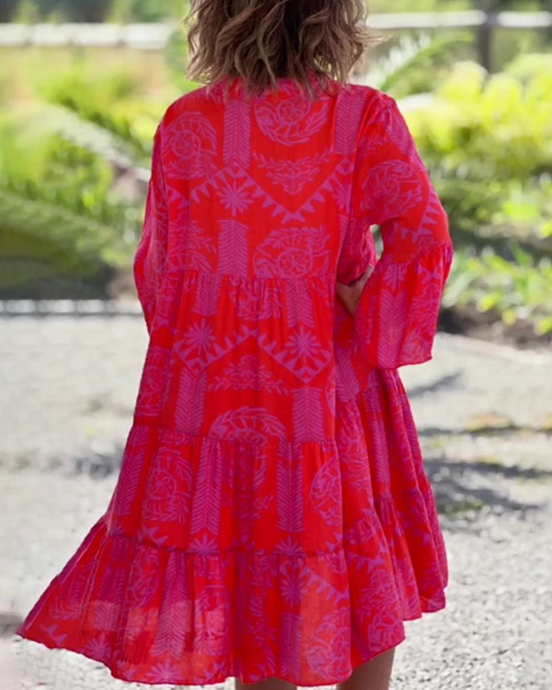 Mia – Šaty s geometrickým boho potiskem