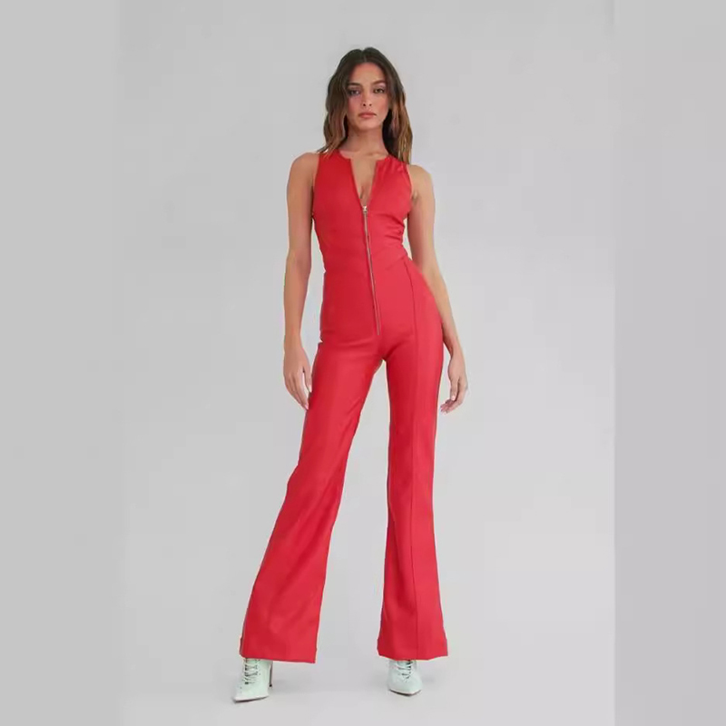 Suzanne - Zadní letní overal z denimu pro ženy