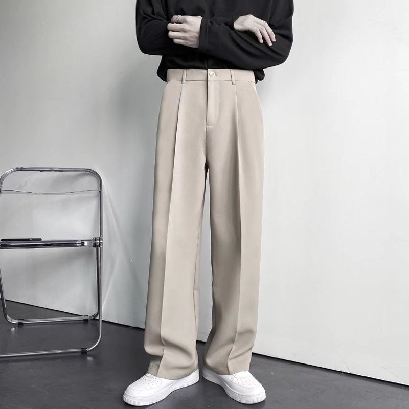 Caleb - Elegantní, volně sedící, rovně střižené kalhoty pro muže