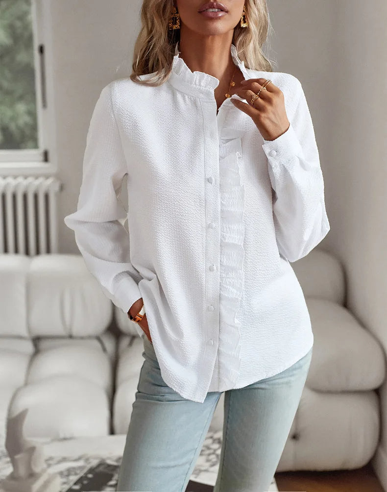 Bridgette - Stylová blůzka s volánkovými pruhy pro dámy
