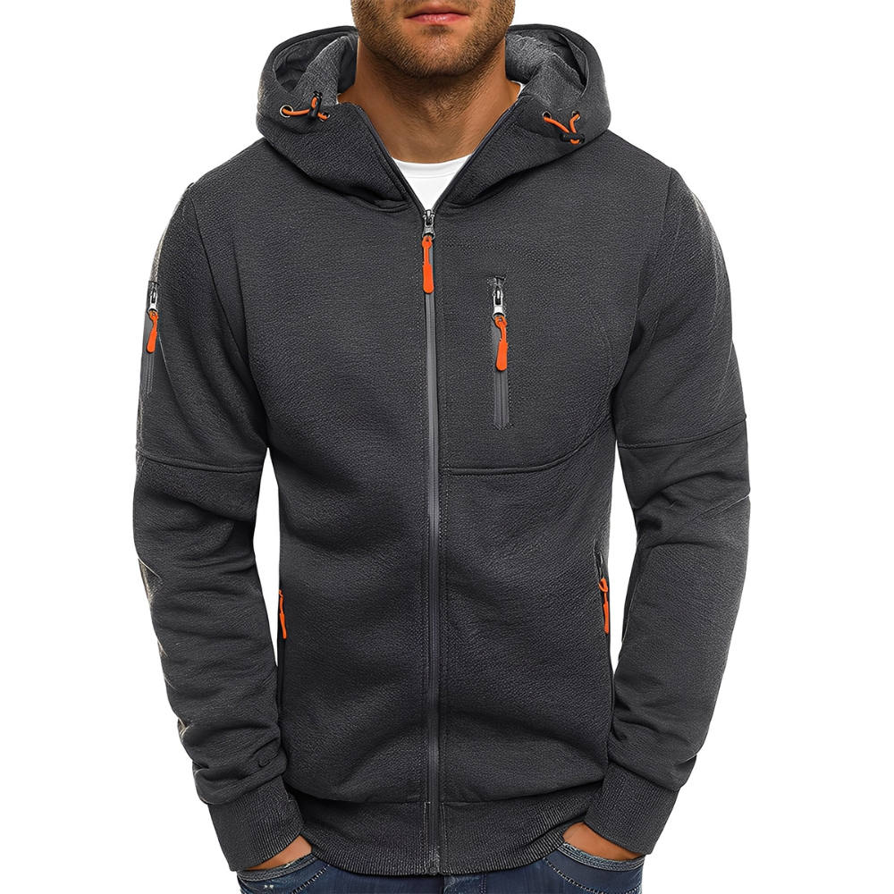 Miller - Ležérní Zip-Up Bunda s Kapucí pro Muže