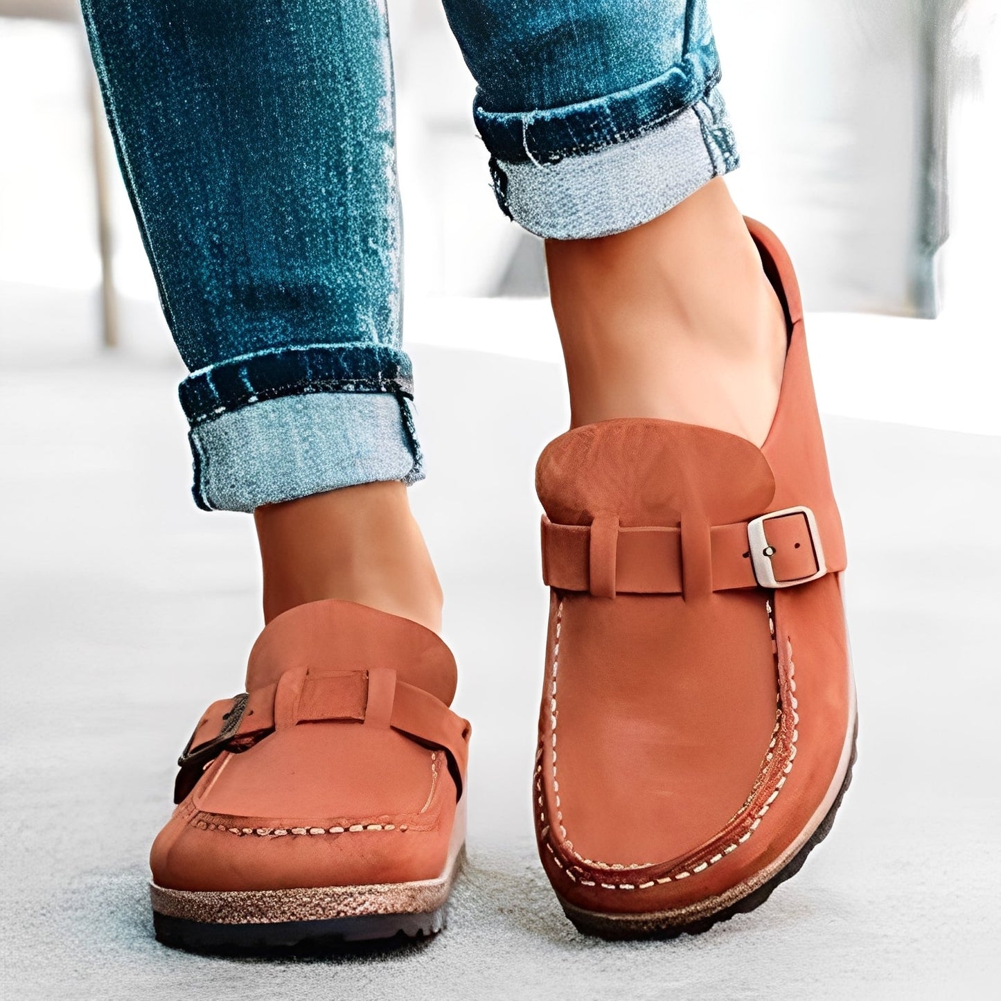 Briana - Pohodlné slip-on sandály s přezkou pro dámy