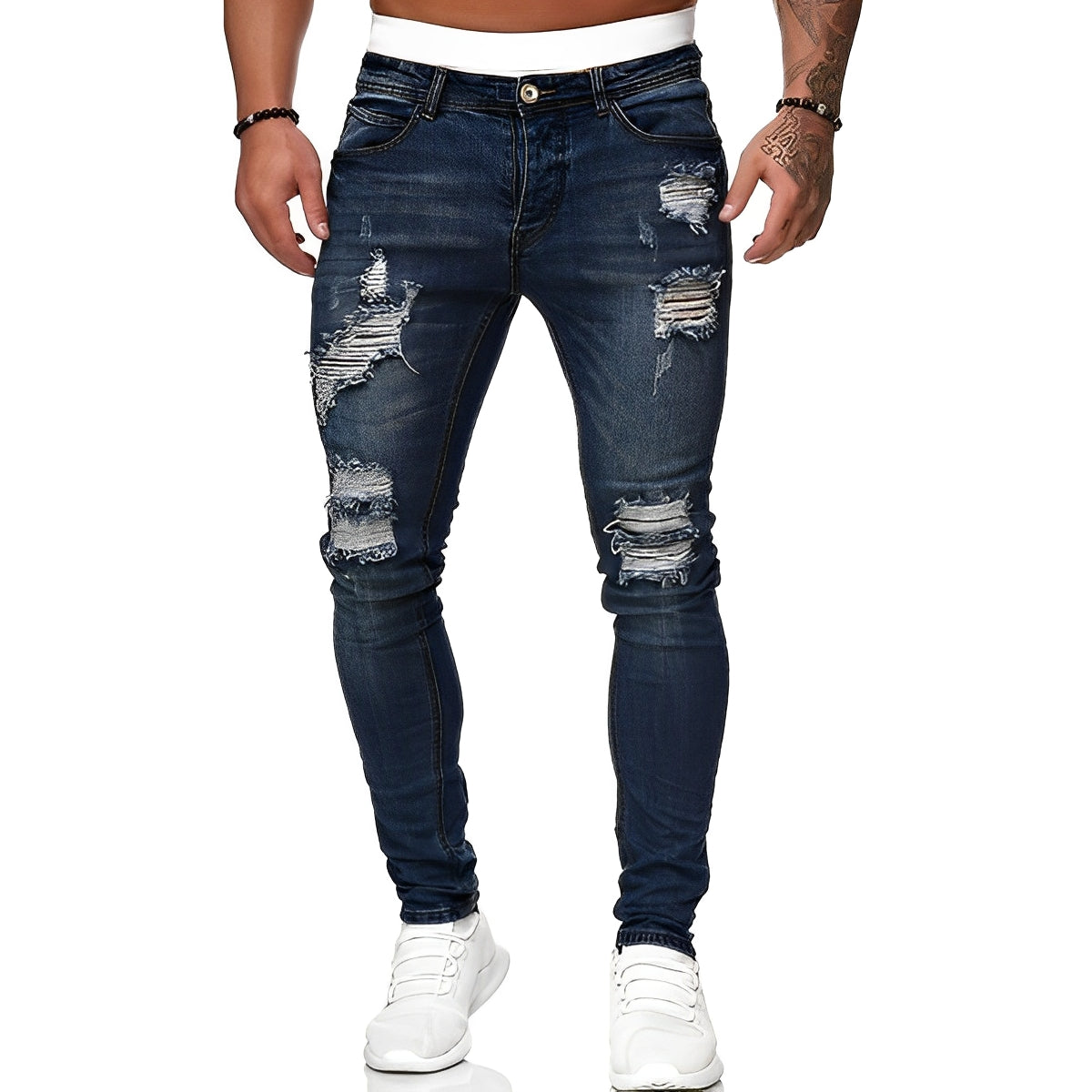 Claud - Slim-Fit-džíny s dírami pro muže