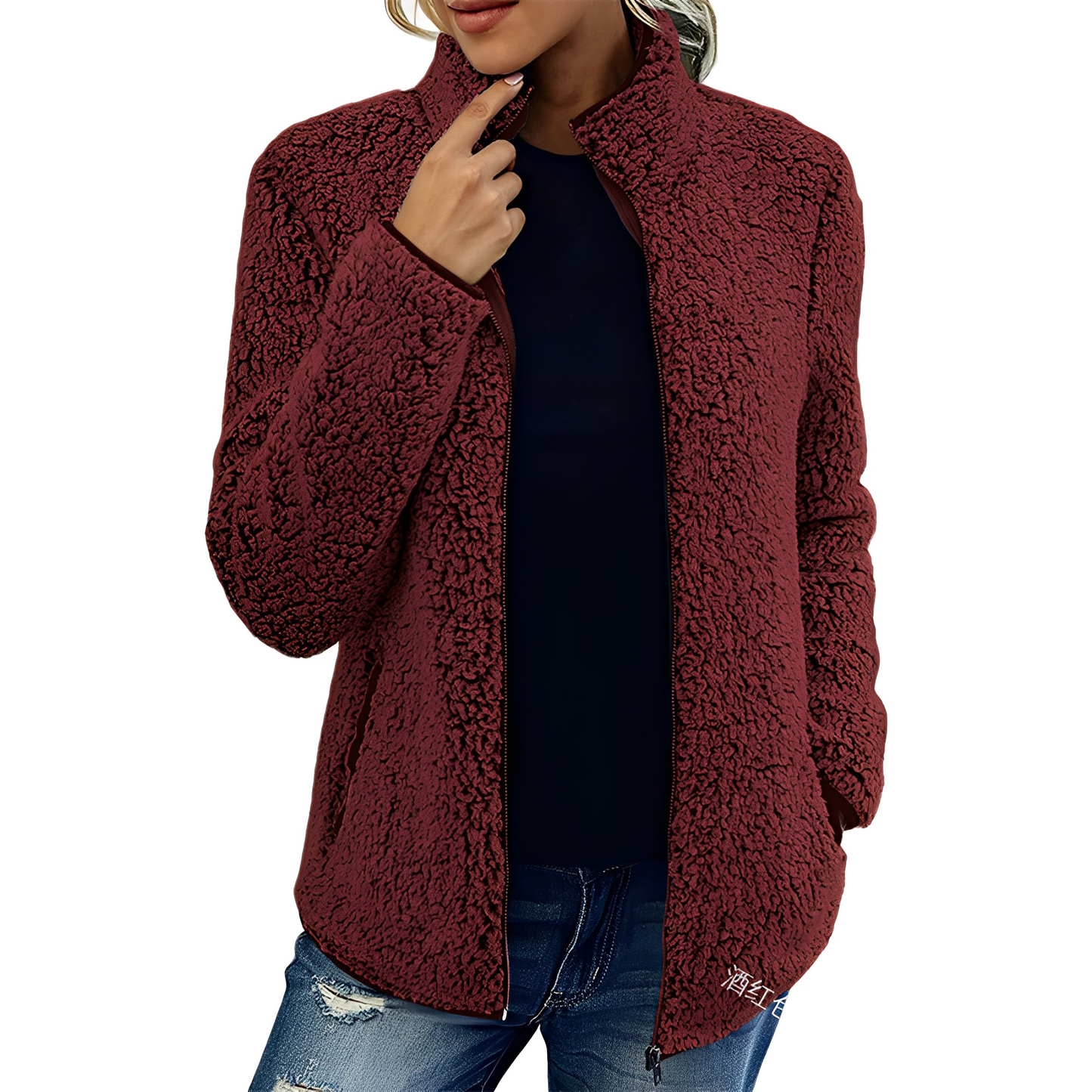 Alethea - Elegantní fleece-sametový kabát pro dámy