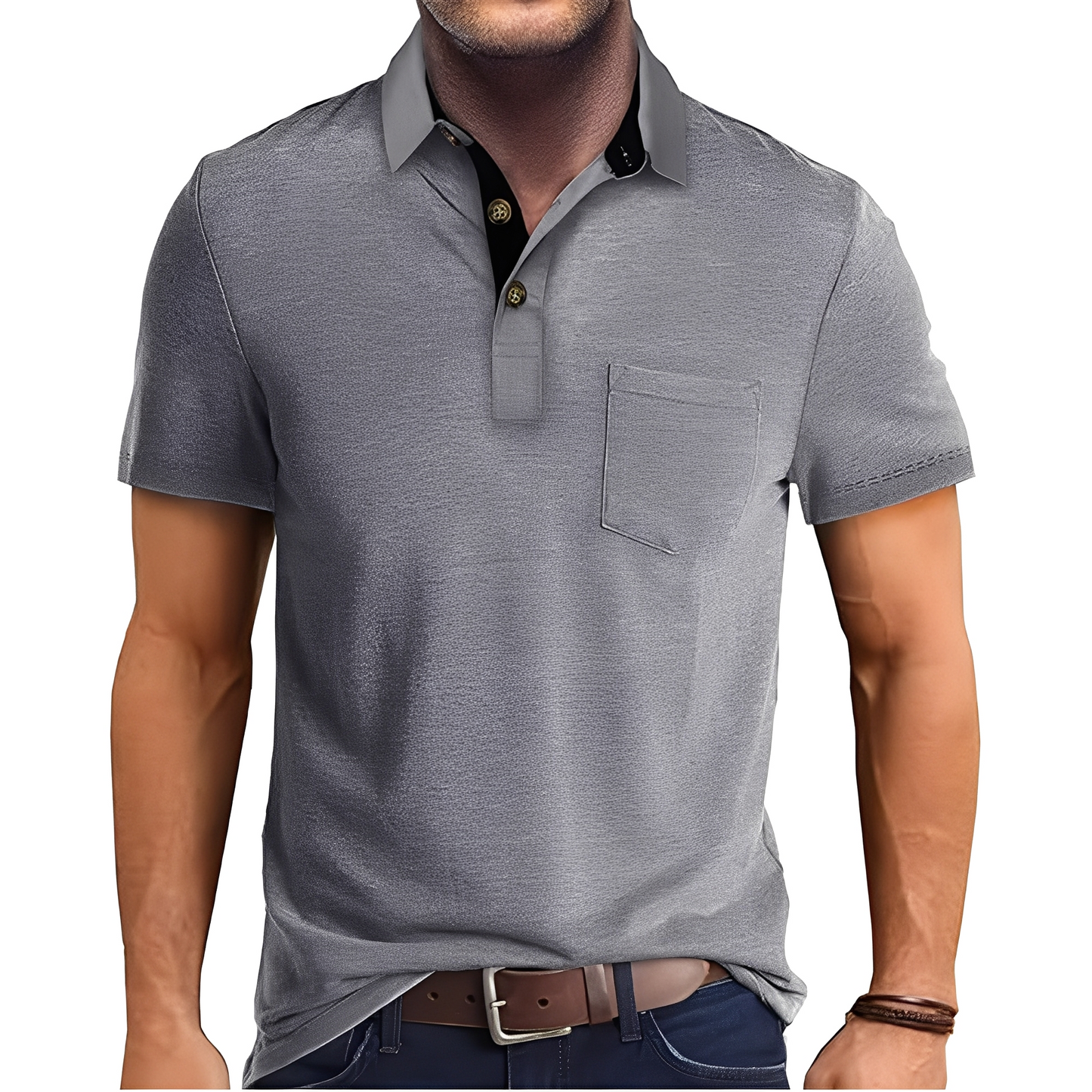 Abner - Retro polokošile s krátkým rukávem pro muže