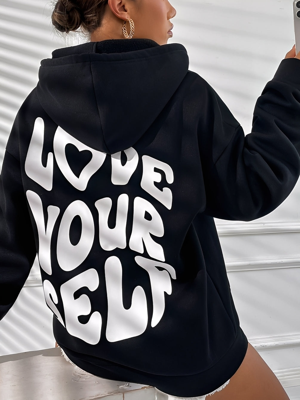 Rebeccah - Tisknutý, volně střižený dámský hoodie