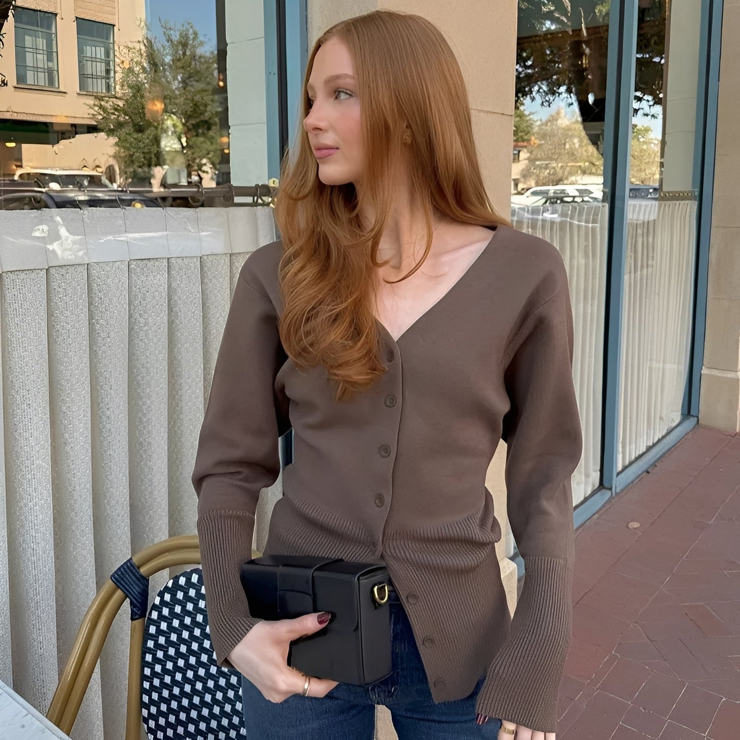 Deziree - Stylový, úzce střižený cardigan-kabát pro dámy
