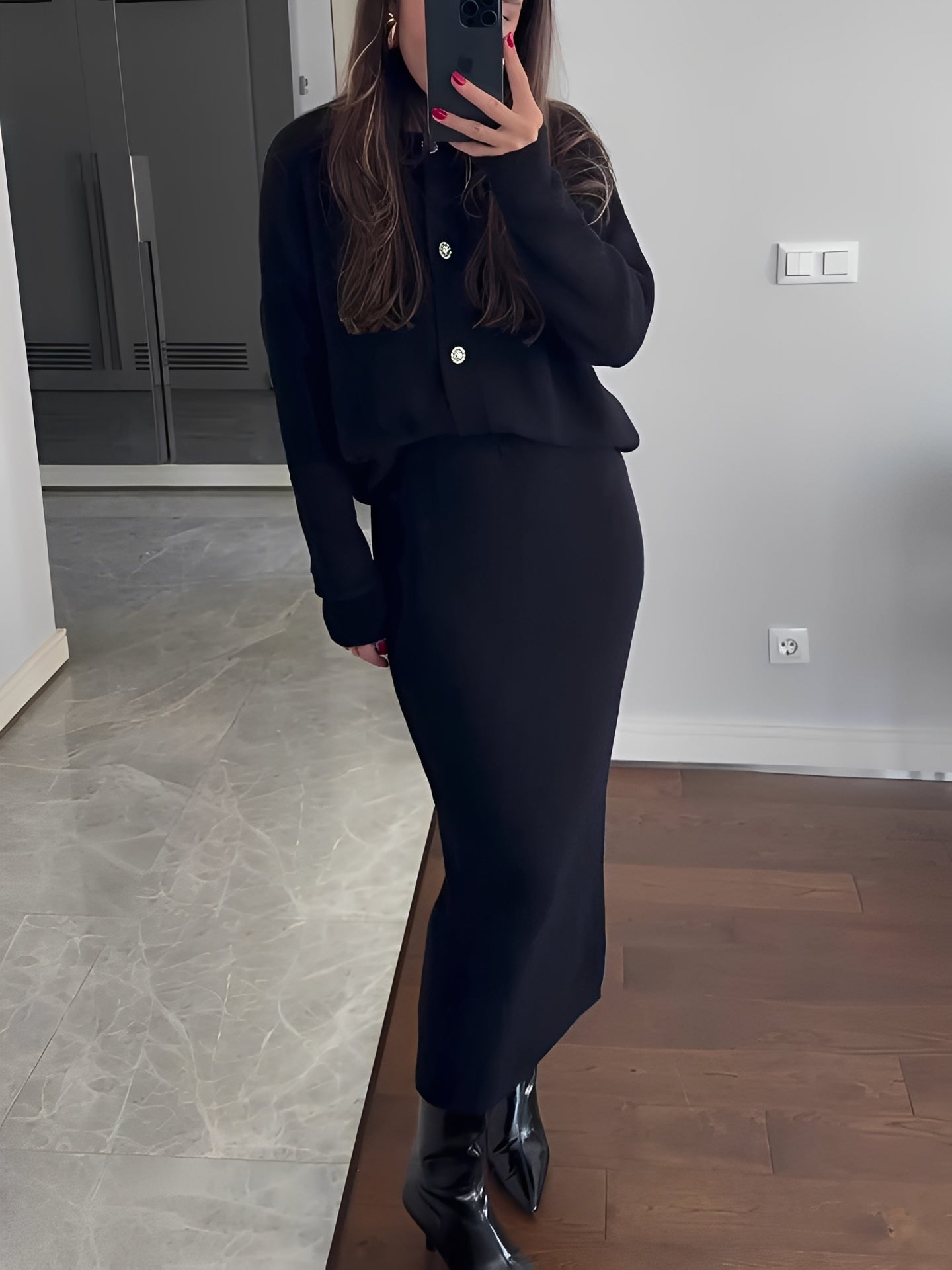 Cecilia - Elegantní souprava z kardiganu a sukně pro dámy