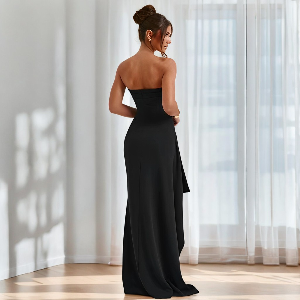 Camille - Elegantní bezramínkové maxi šaty pro ženy